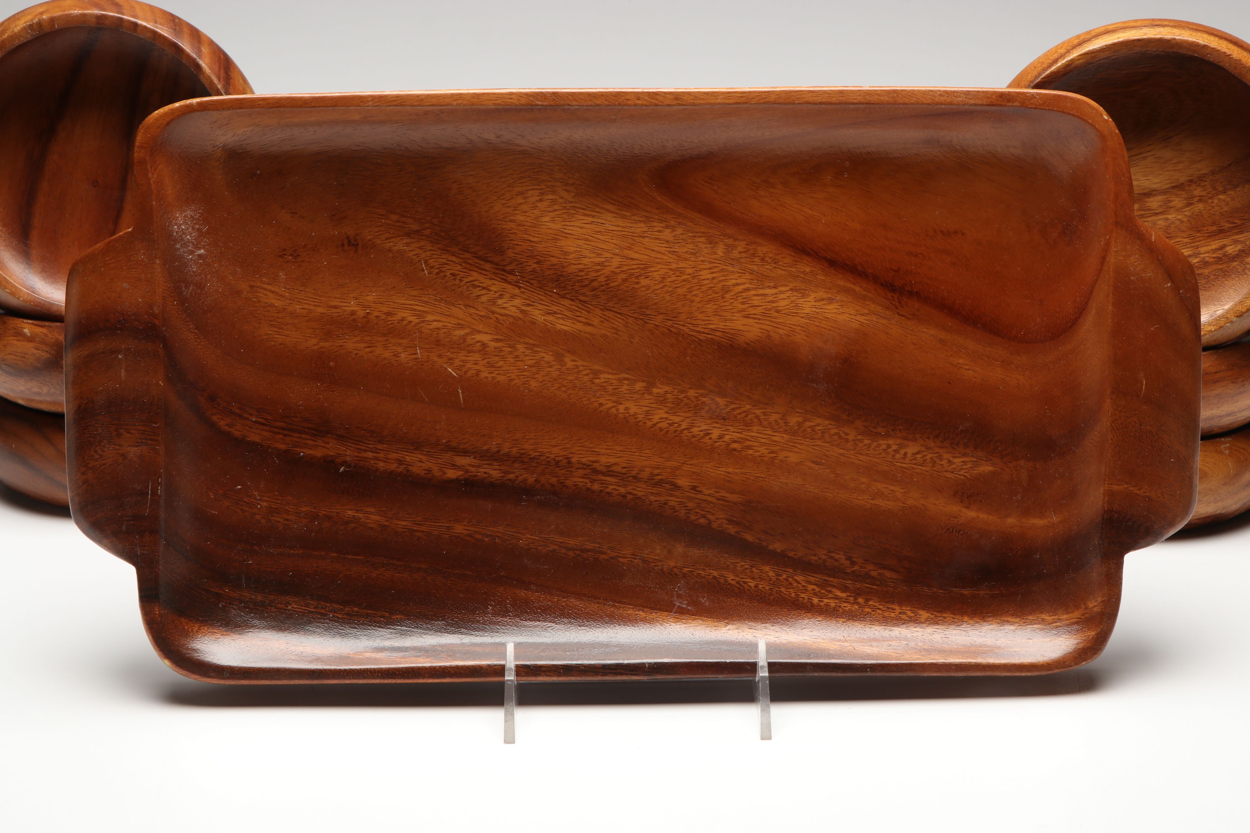 Mid Century Modern Style Wood Bowls and Trays