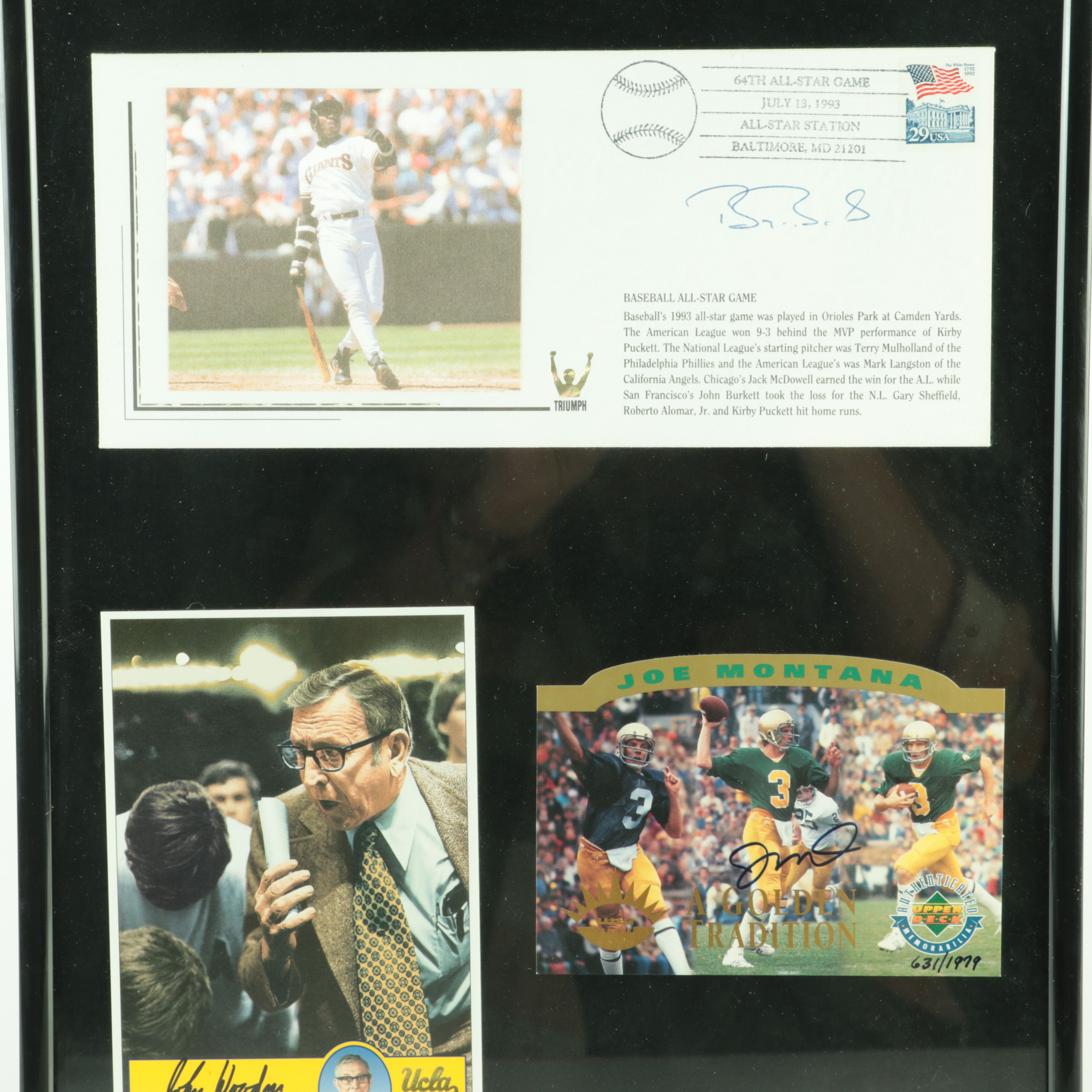 Ten Signatures of Sports Stars, Including Barry Bonds, John Wooden, Joe Montana