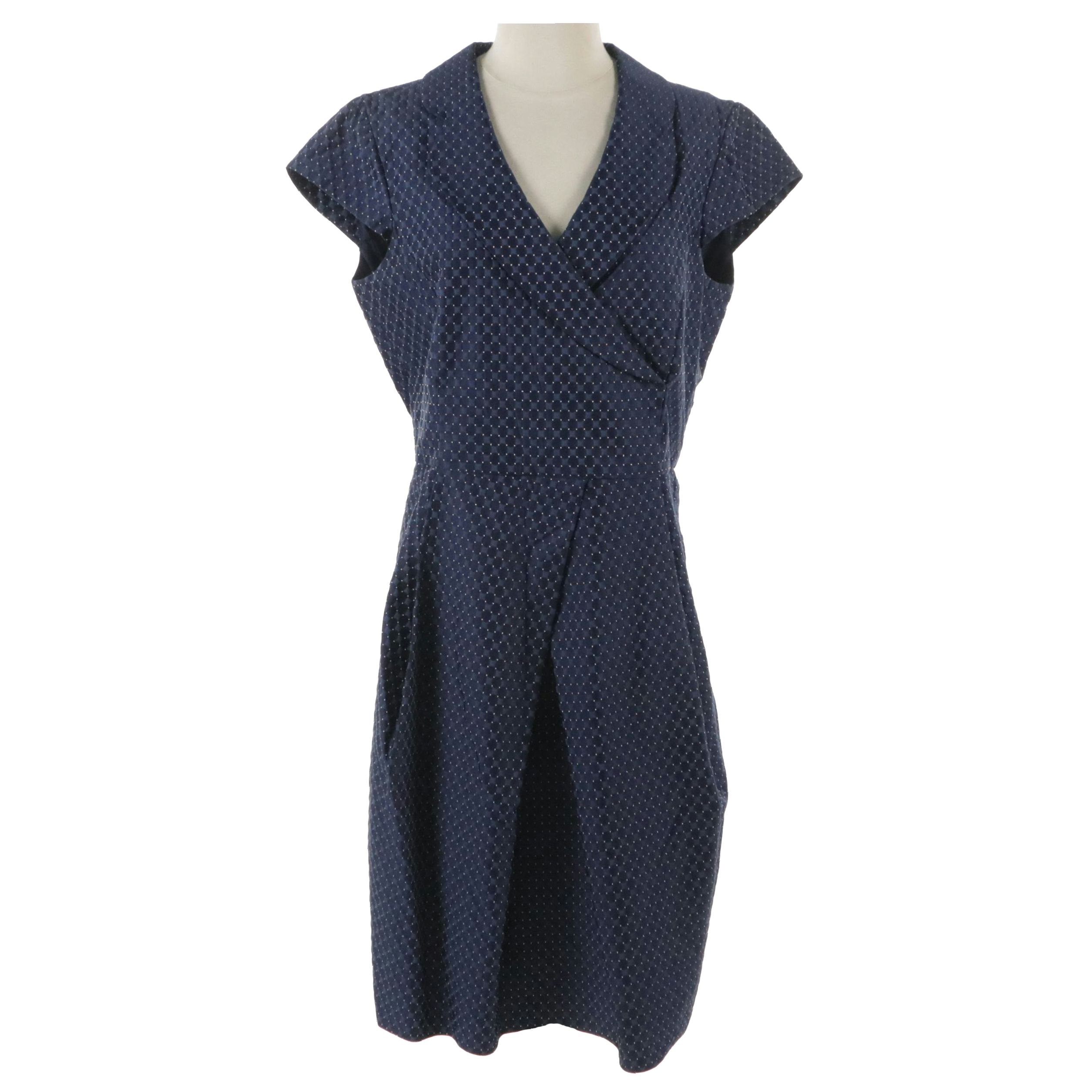 Armani Collezioni Cap Sleeve Sheath Dress with Lapel