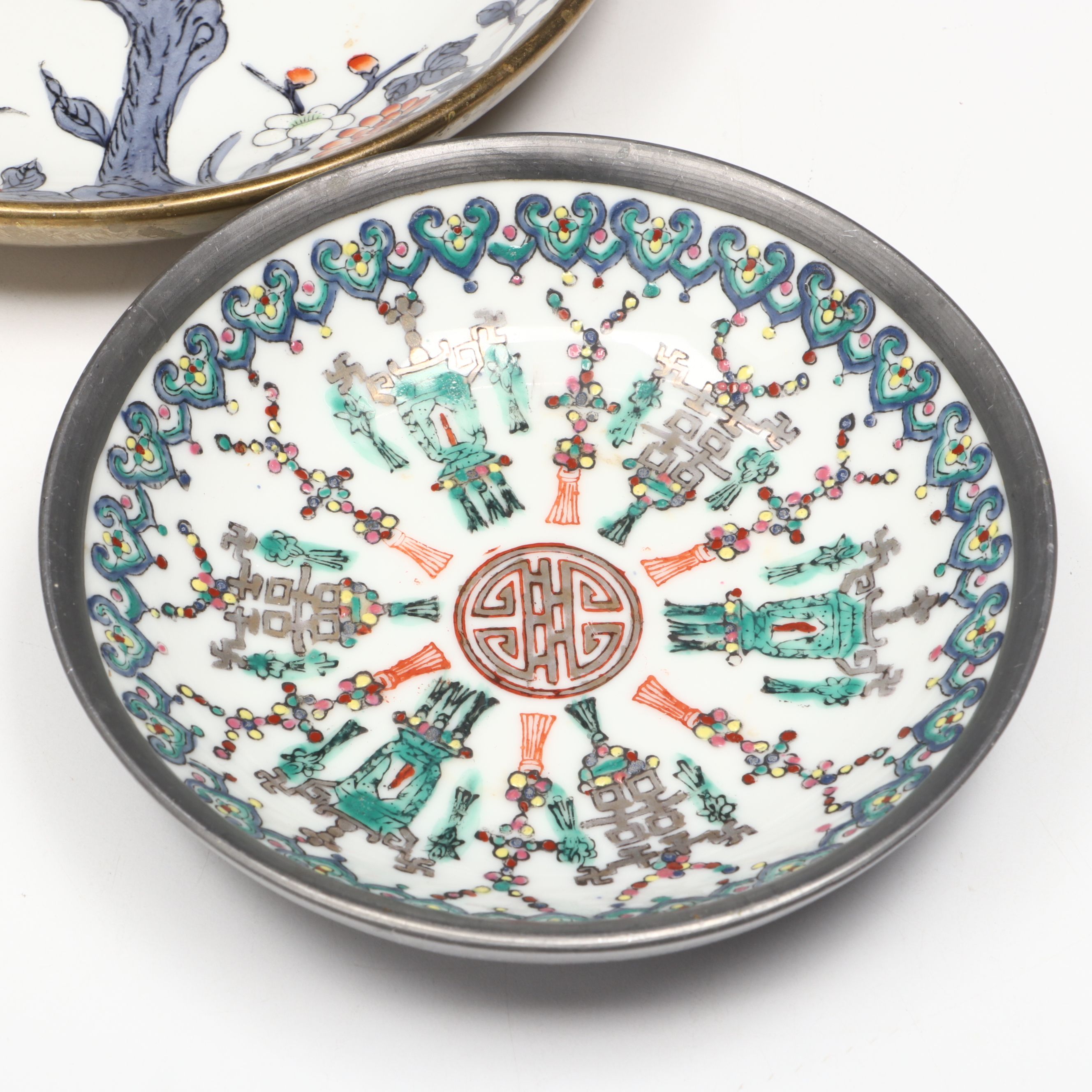 Nora Fenton Design and Other Metal-Rimmed Porcelain Bowls