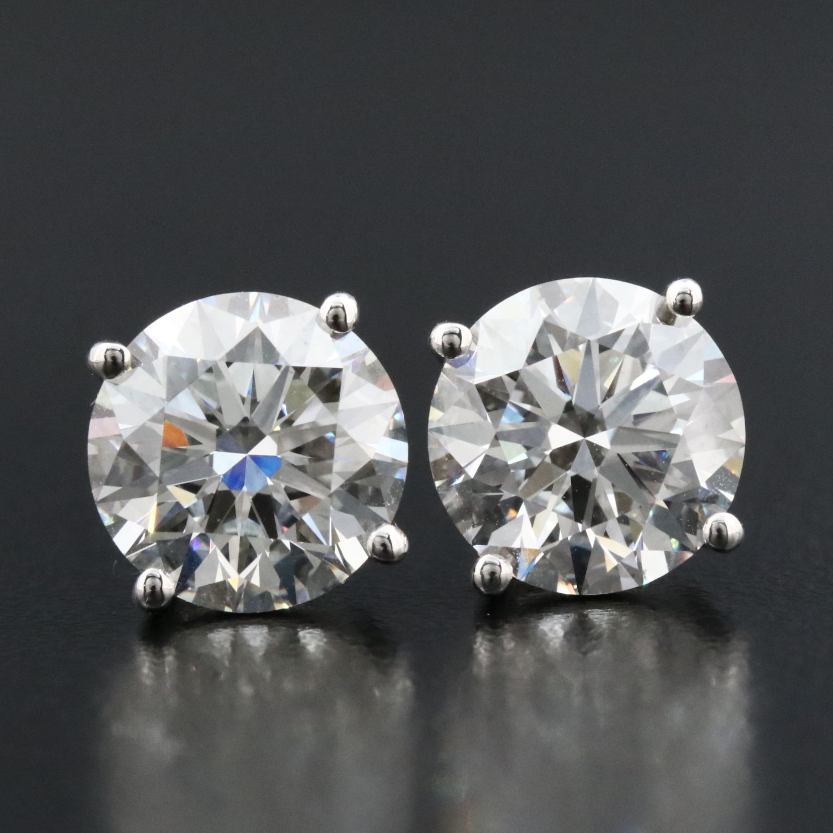 Platinum 6.12 CTW Lab Grown Diamond Stud Earrings with IGI Reports