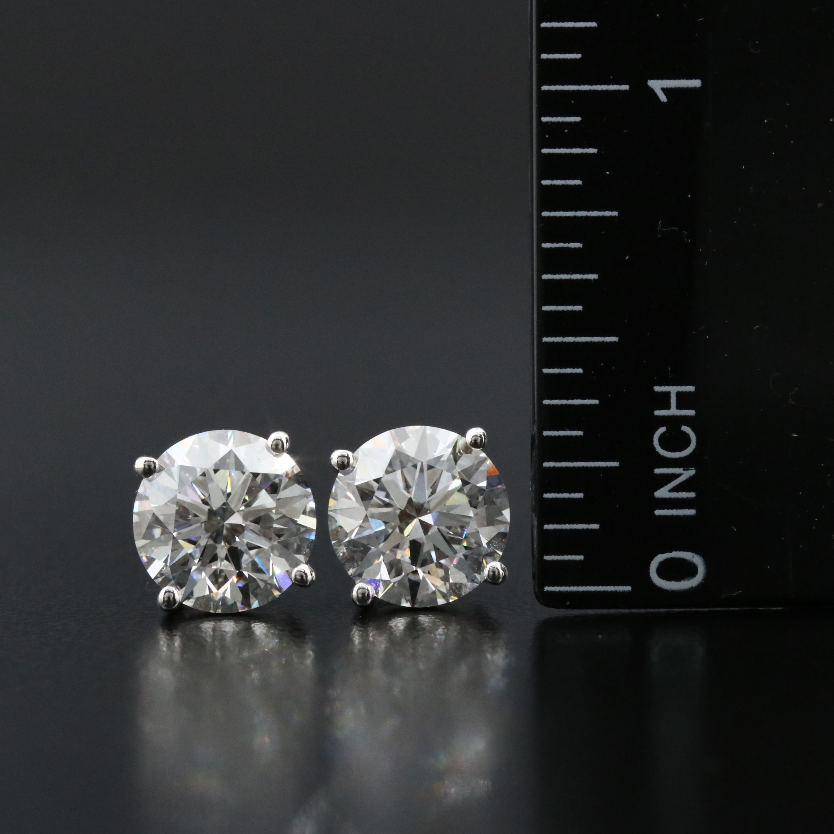 Platinum 6.12 CTW Lab Grown Diamond Stud Earrings with IGI Reports