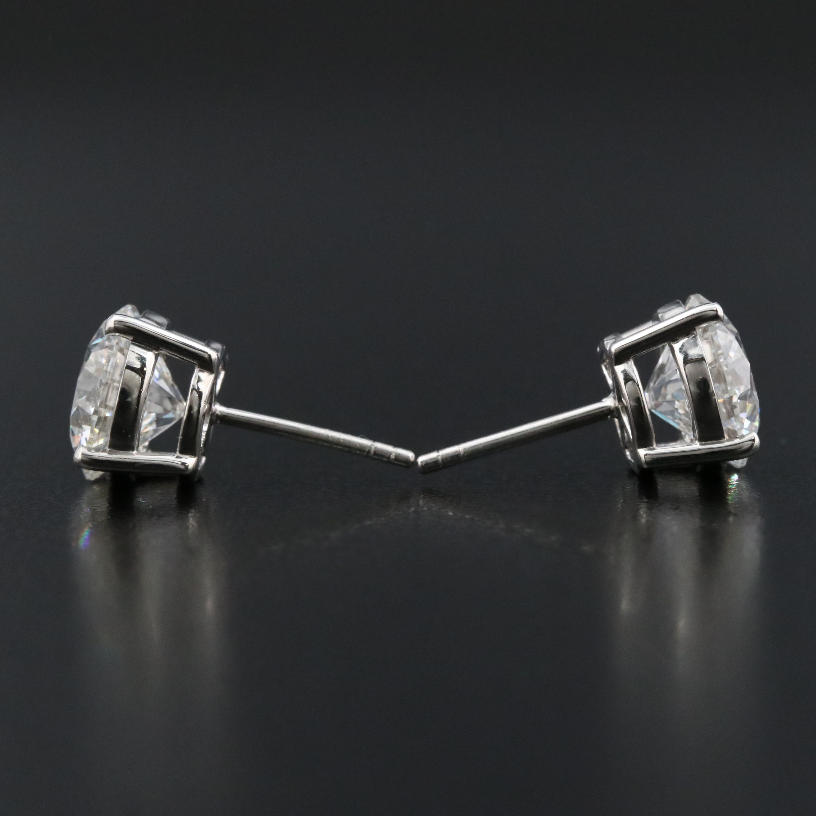 Platinum 6.12 CTW Lab Grown Diamond Stud Earrings with IGI Reports