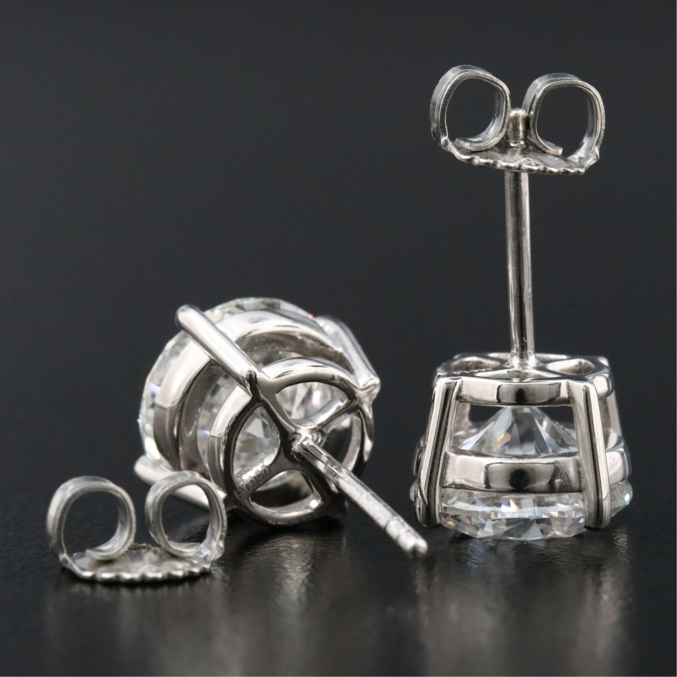 Platinum 6.12 CTW Lab Grown Diamond Stud Earrings with IGI Reports
