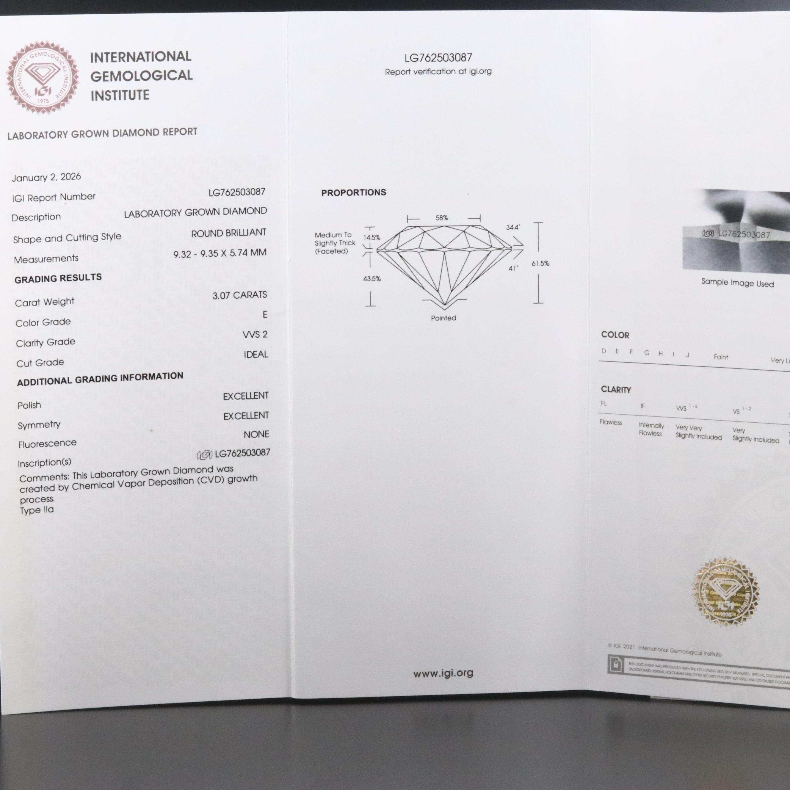 Platinum 6.12 CTW Lab Grown Diamond Stud Earrings with IGI Reports