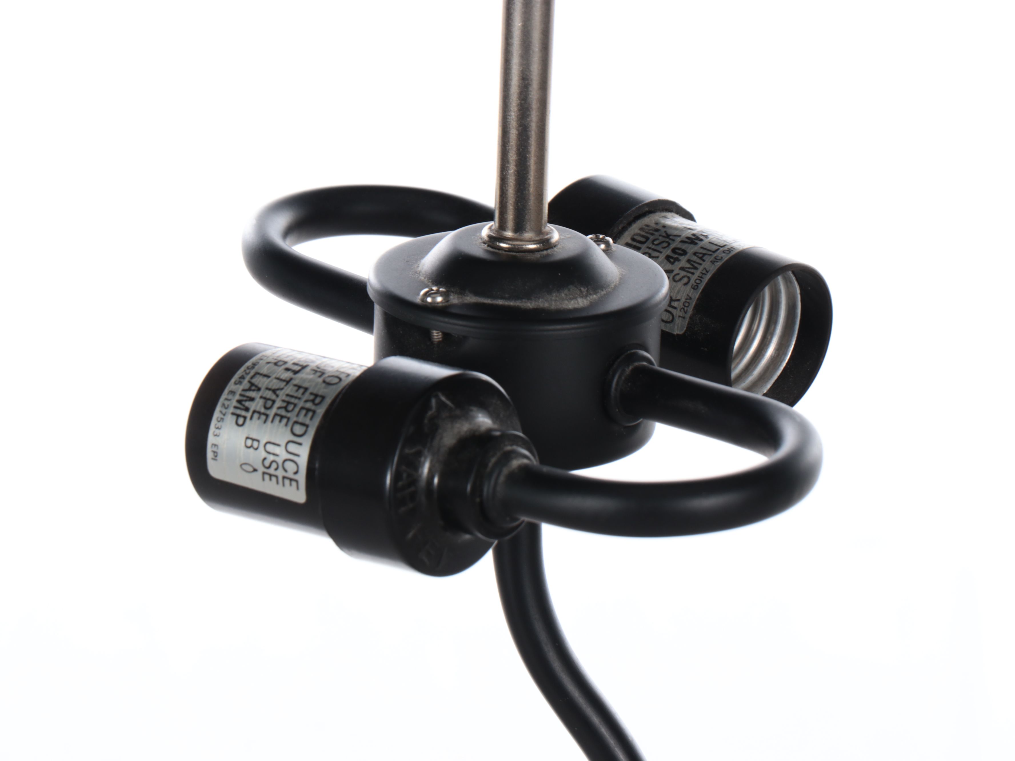 Memphis Style Polished Steel and Iron Table Lamp