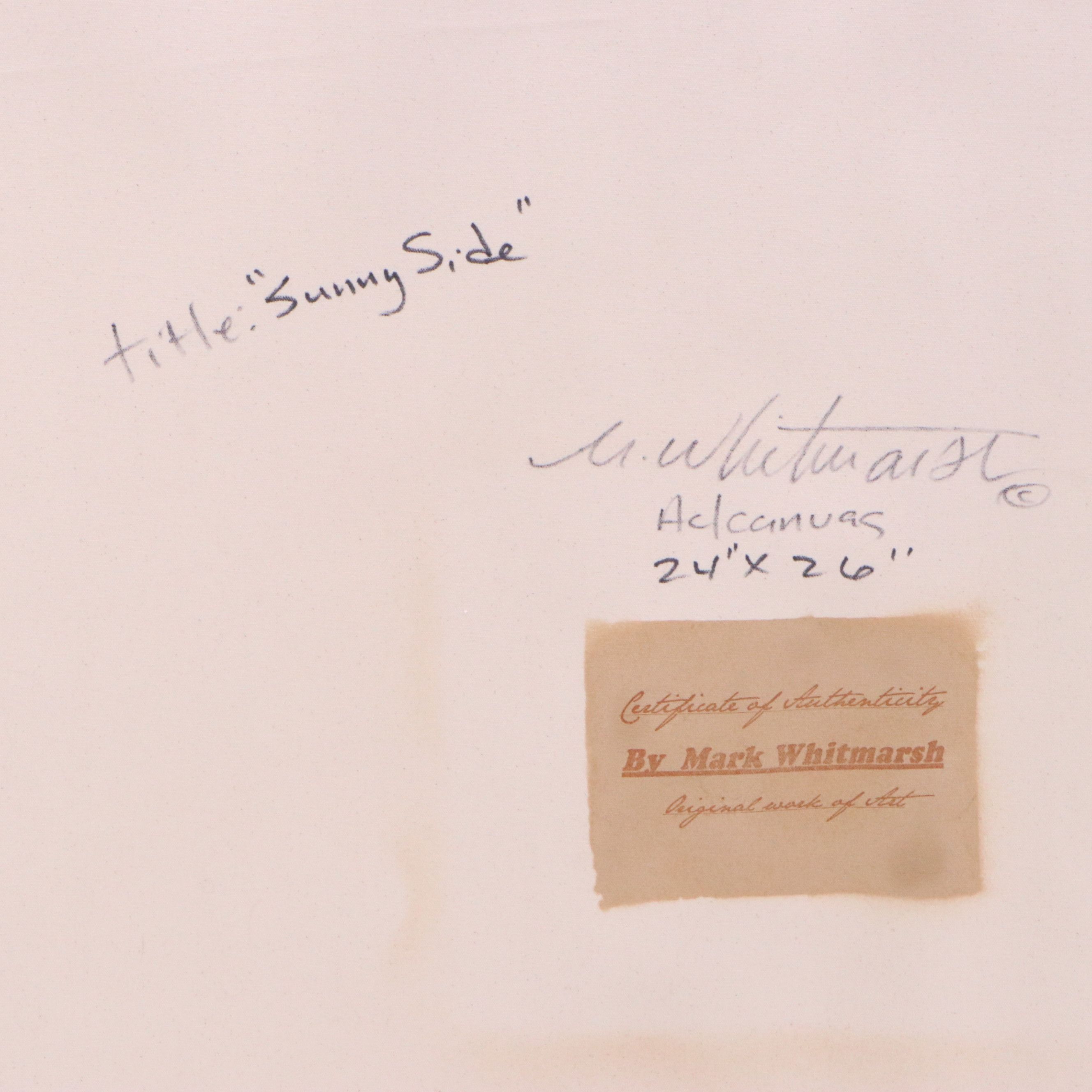 Mark Whitmarsh Acrylic Painting "Sunny Side," 21st Century