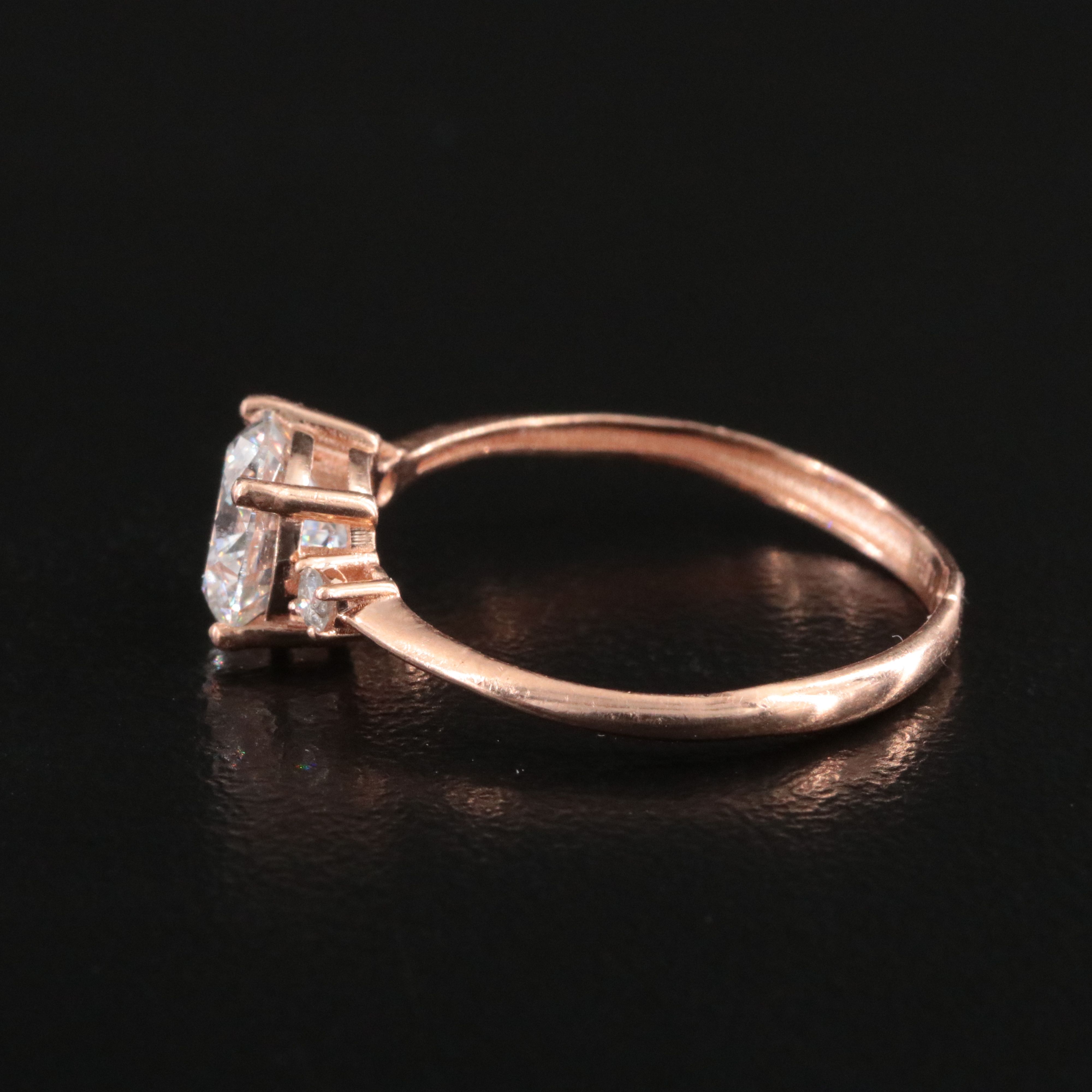 14K Rose Gold 1.25 CTW Diamond Ring with Lab Grown Center
