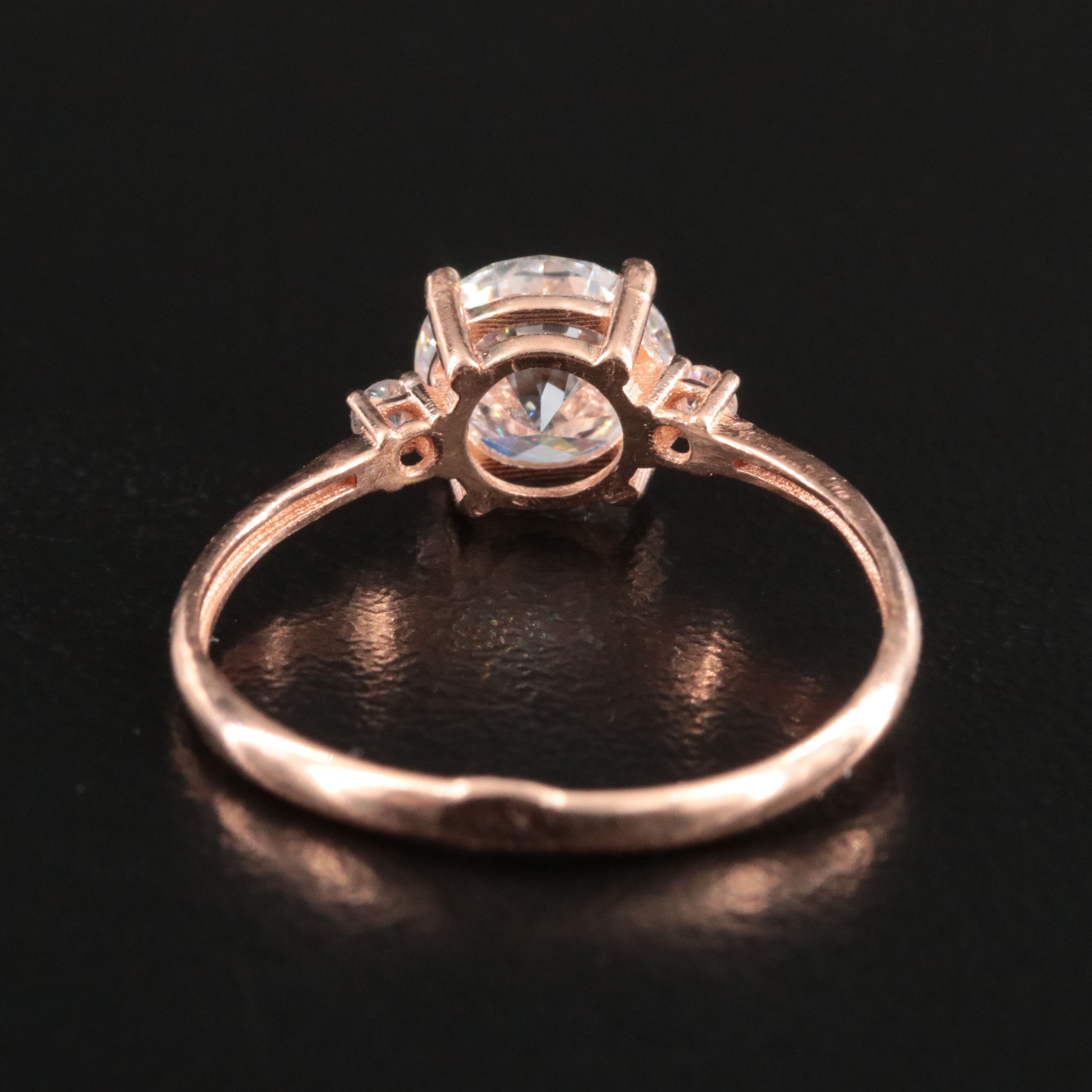 14K Rose Gold 1.25 CTW Diamond Ring with Lab Grown Center