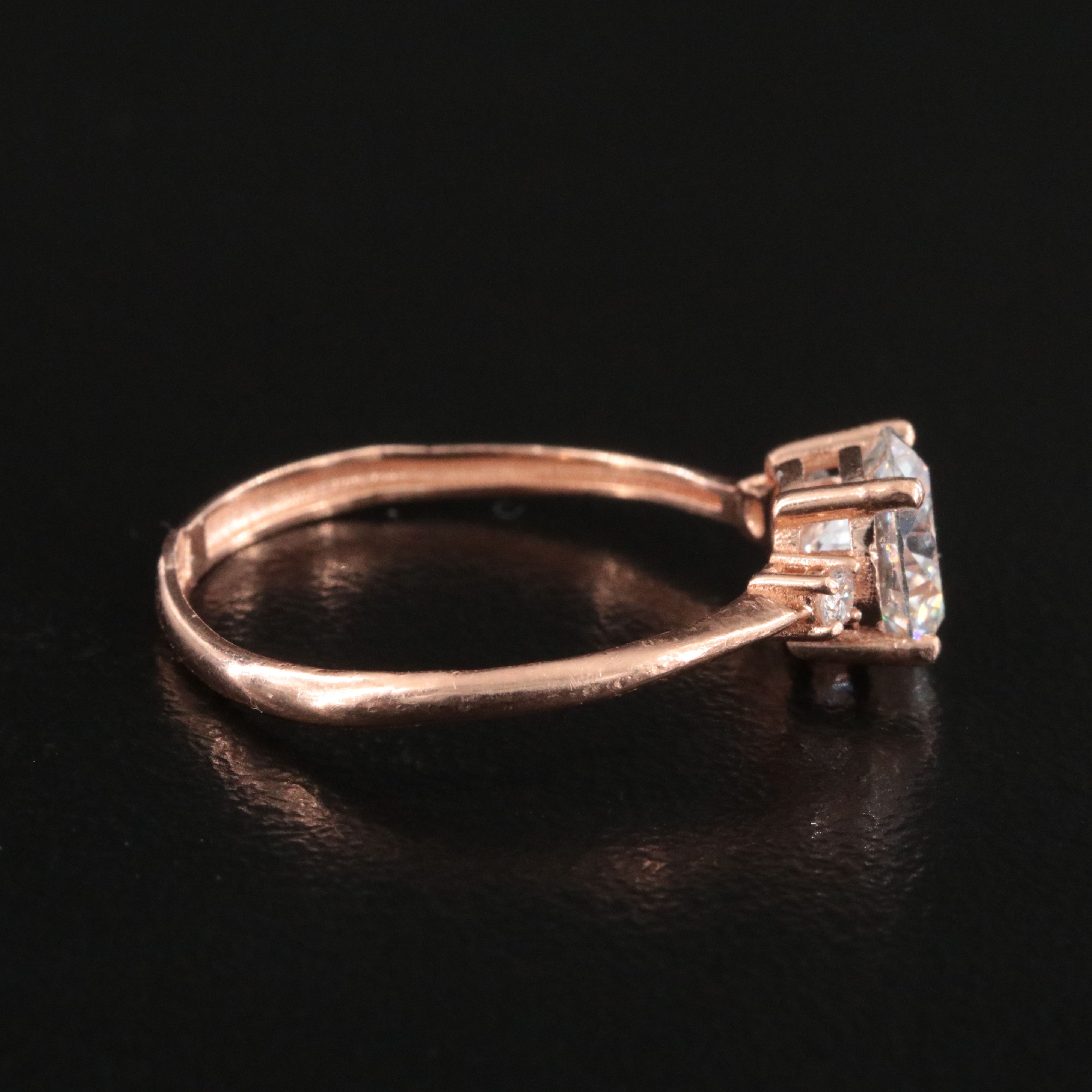 14K Rose Gold 1.25 CTW Diamond Ring with Lab Grown Center