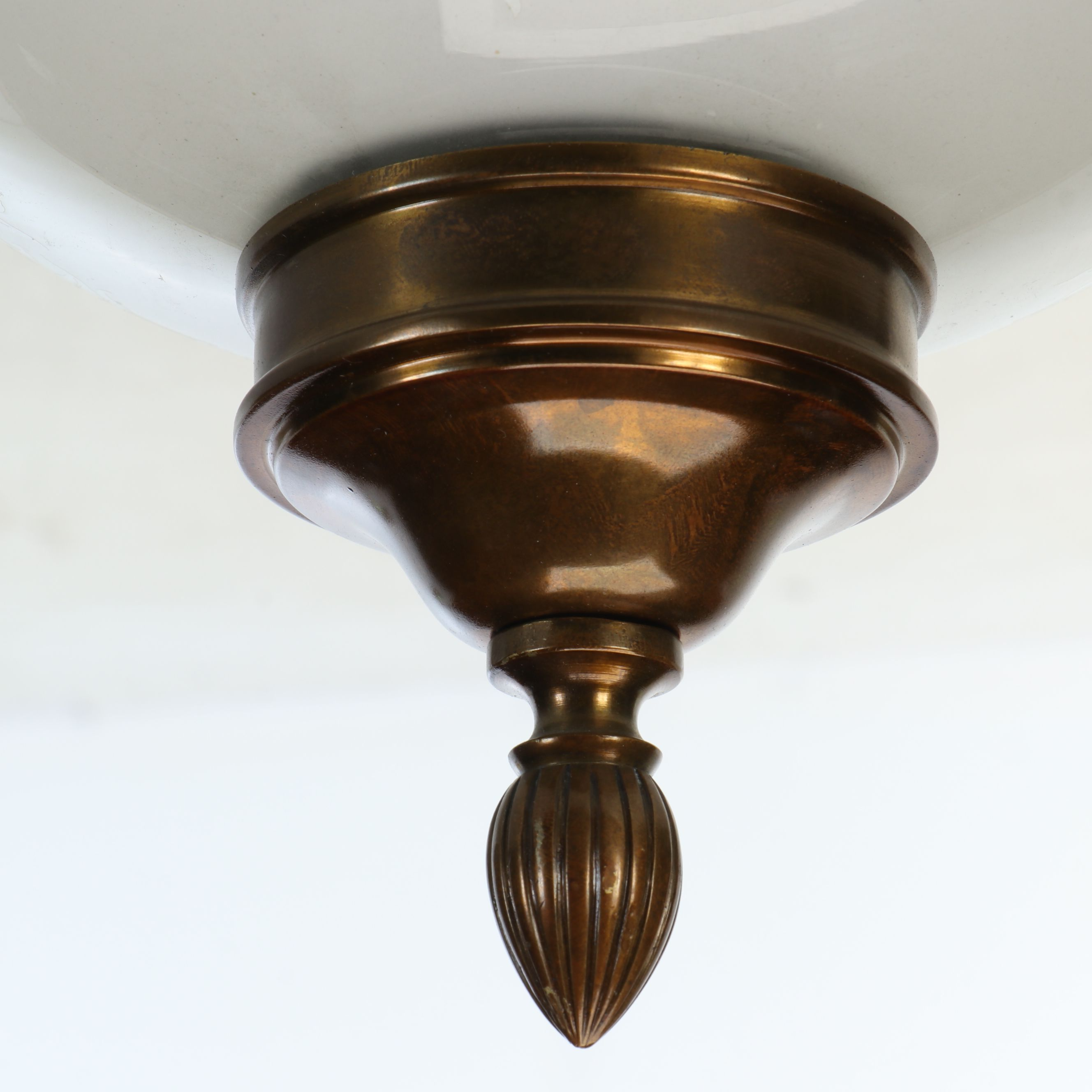 Federal Theme Etched Satin Glass Semi-Mount Ceiling Pendant Light