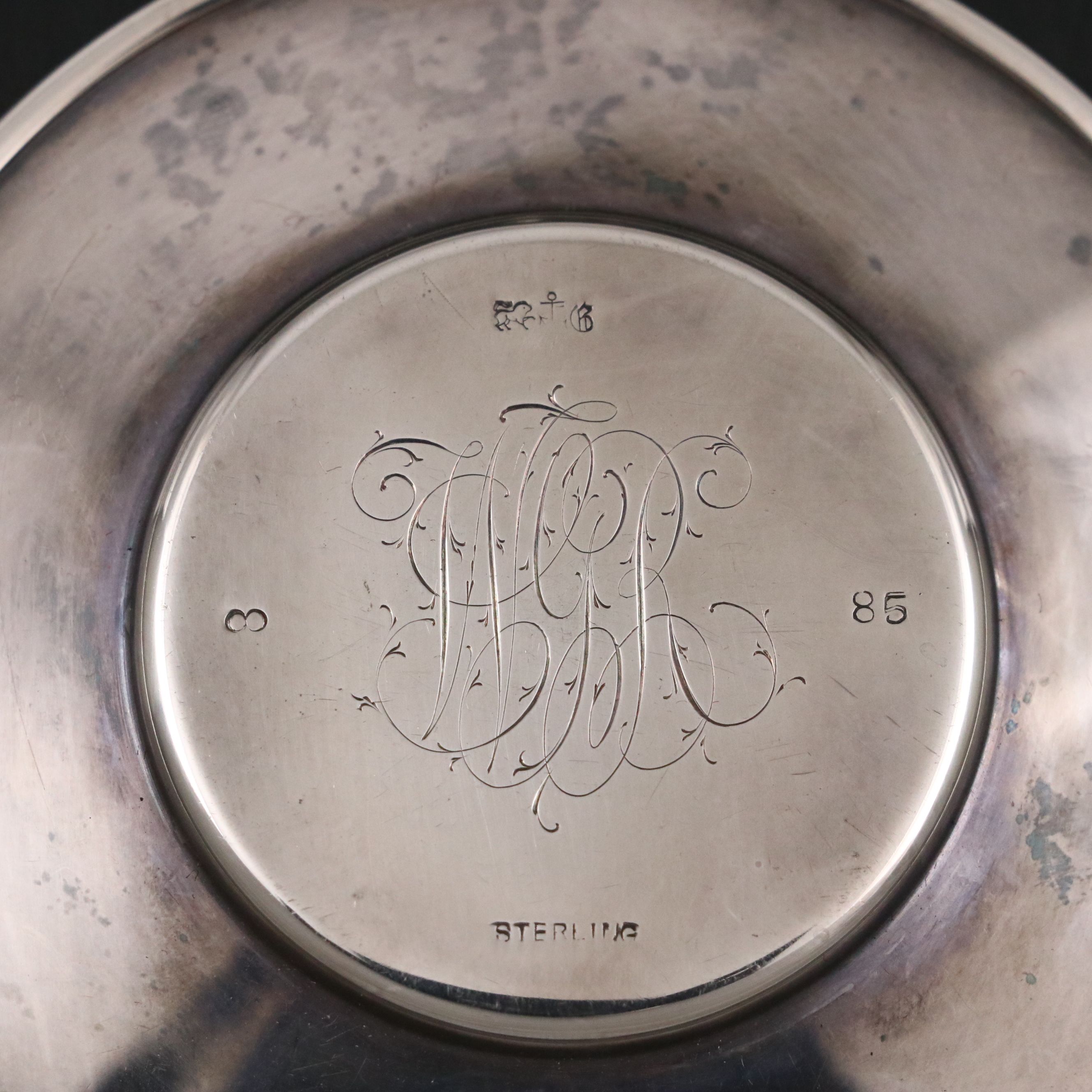 Gorham Sterling Silver Communion Chalice and Paten with Brass Finish Chrismatory