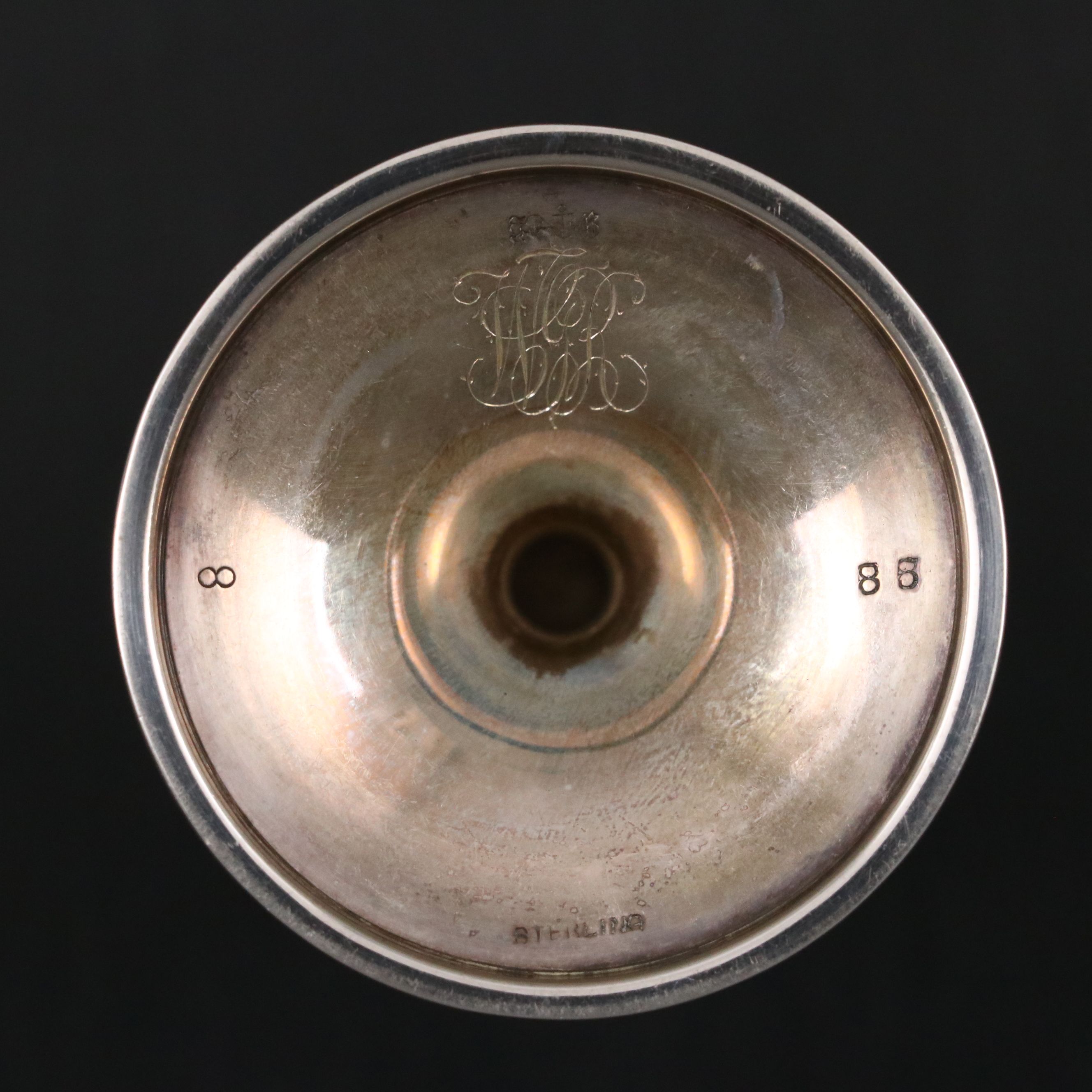 Gorham Sterling Silver Communion Chalice and Paten with Brass Finish Chrismatory