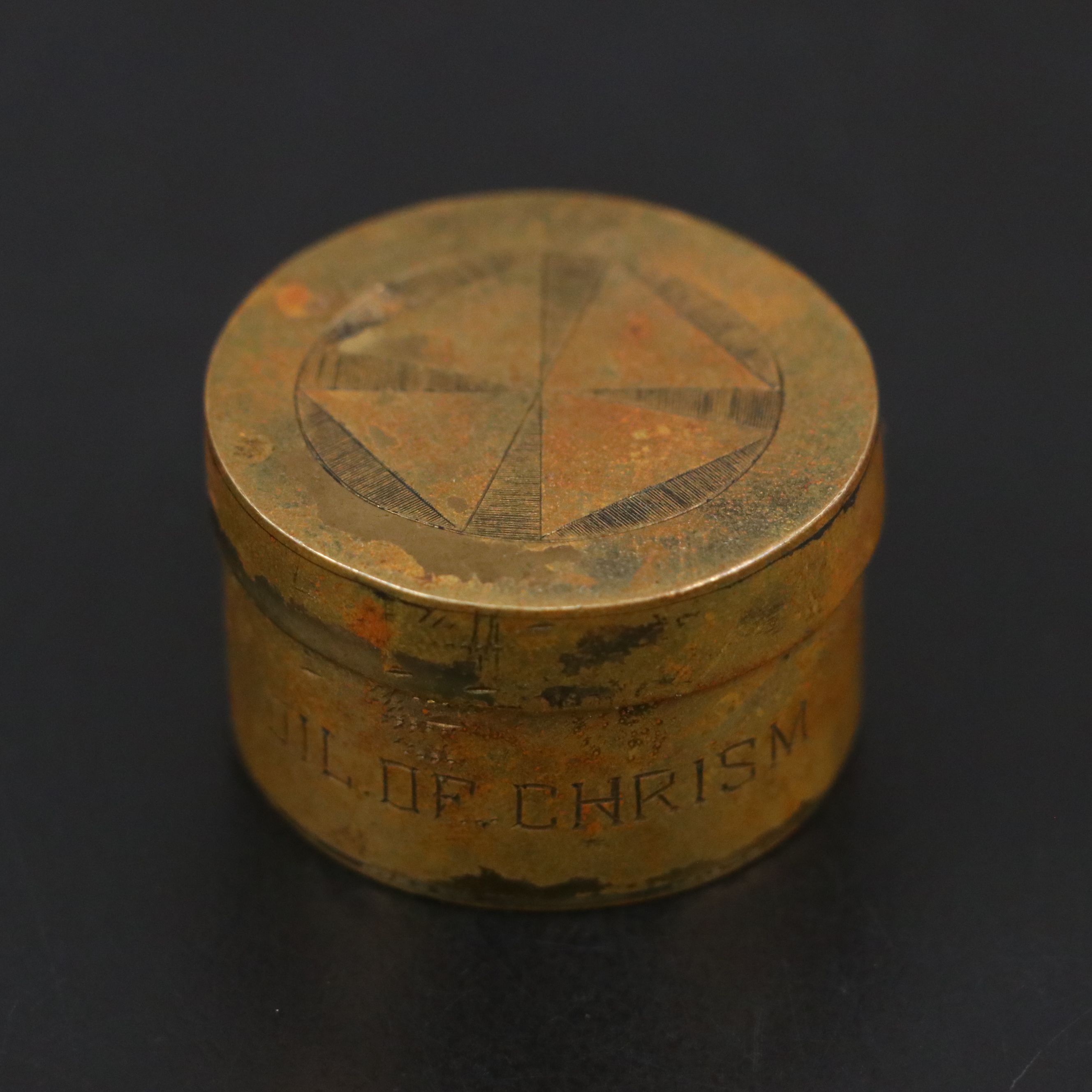 Gorham Sterling Silver Communion Chalice and Paten with Brass Finish Chrismatory