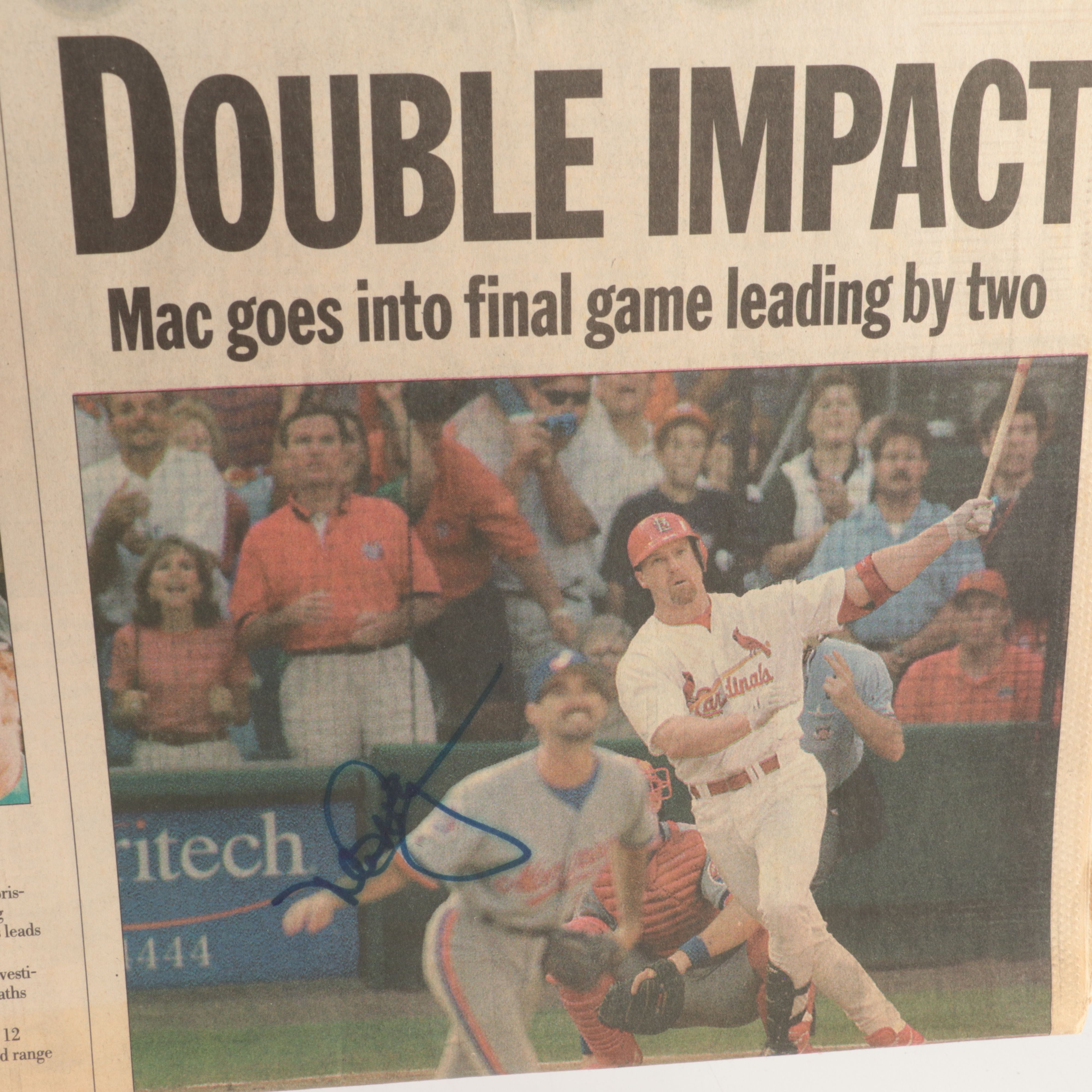 Ten MLB and NBA/NCAA Basketball Signatures, Including Mark McGwire