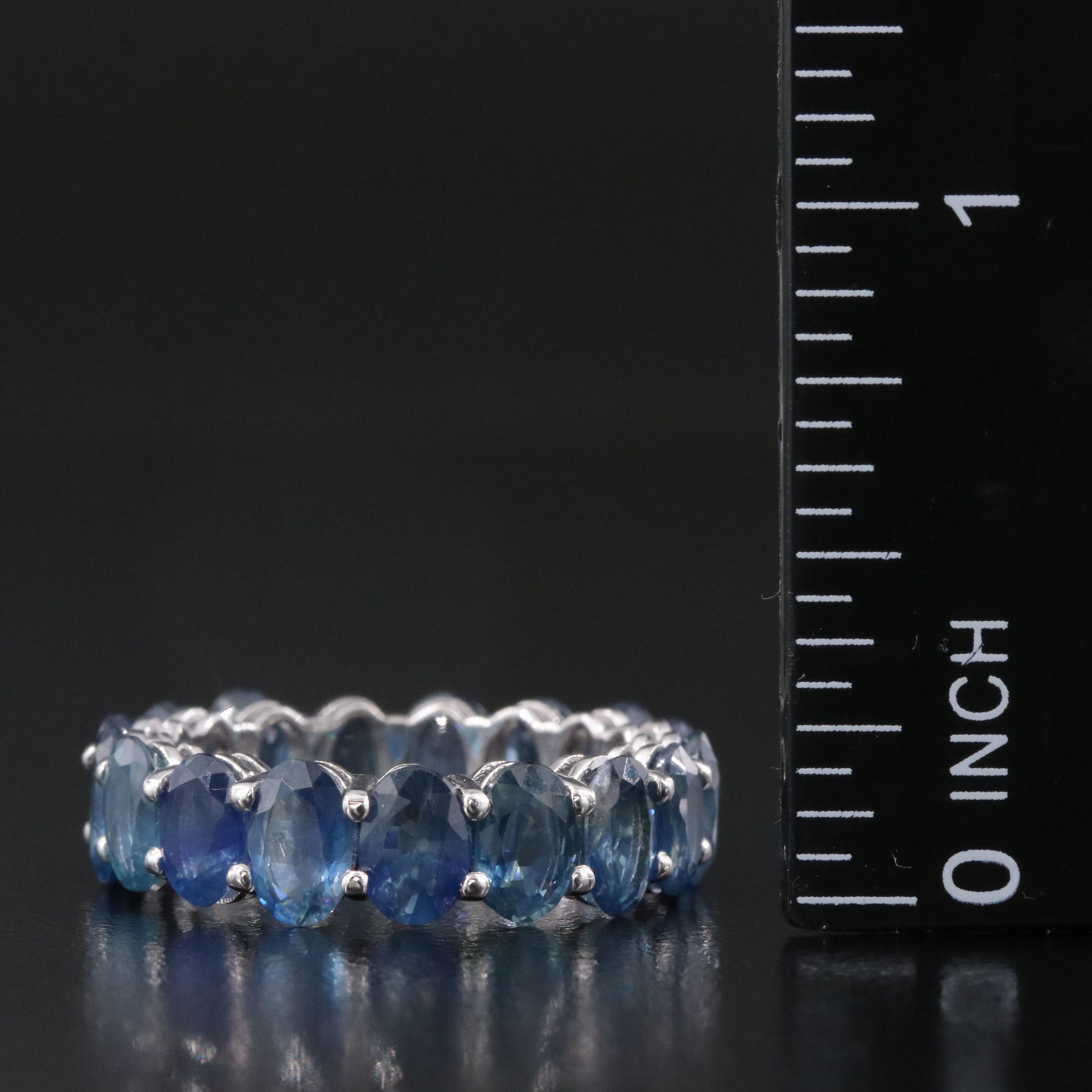 14K 8.26 CTW Sapphire Eternity Band with IGI Jewelry Report