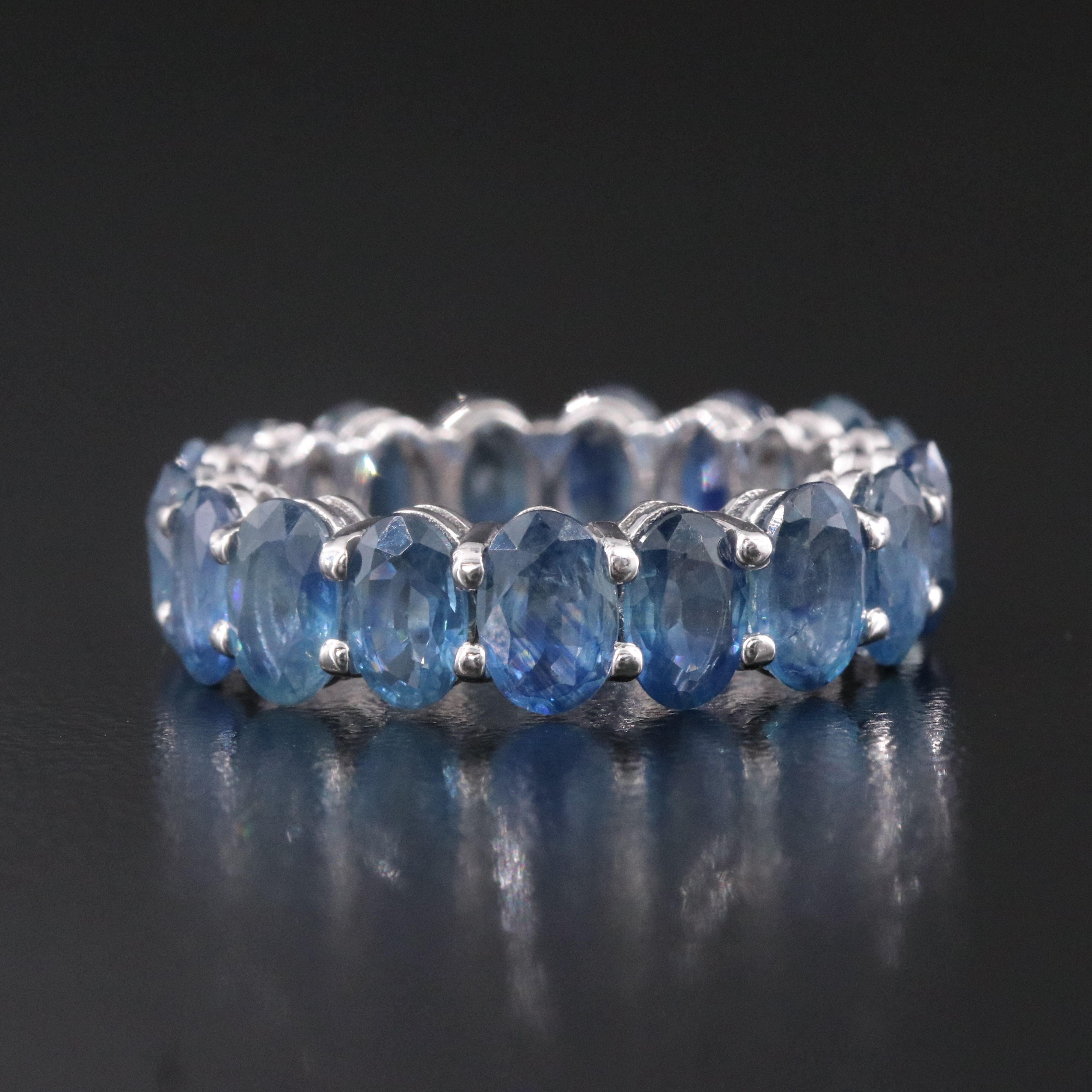 14K 8.26 CTW Sapphire Eternity Band with IGI Jewelry Report