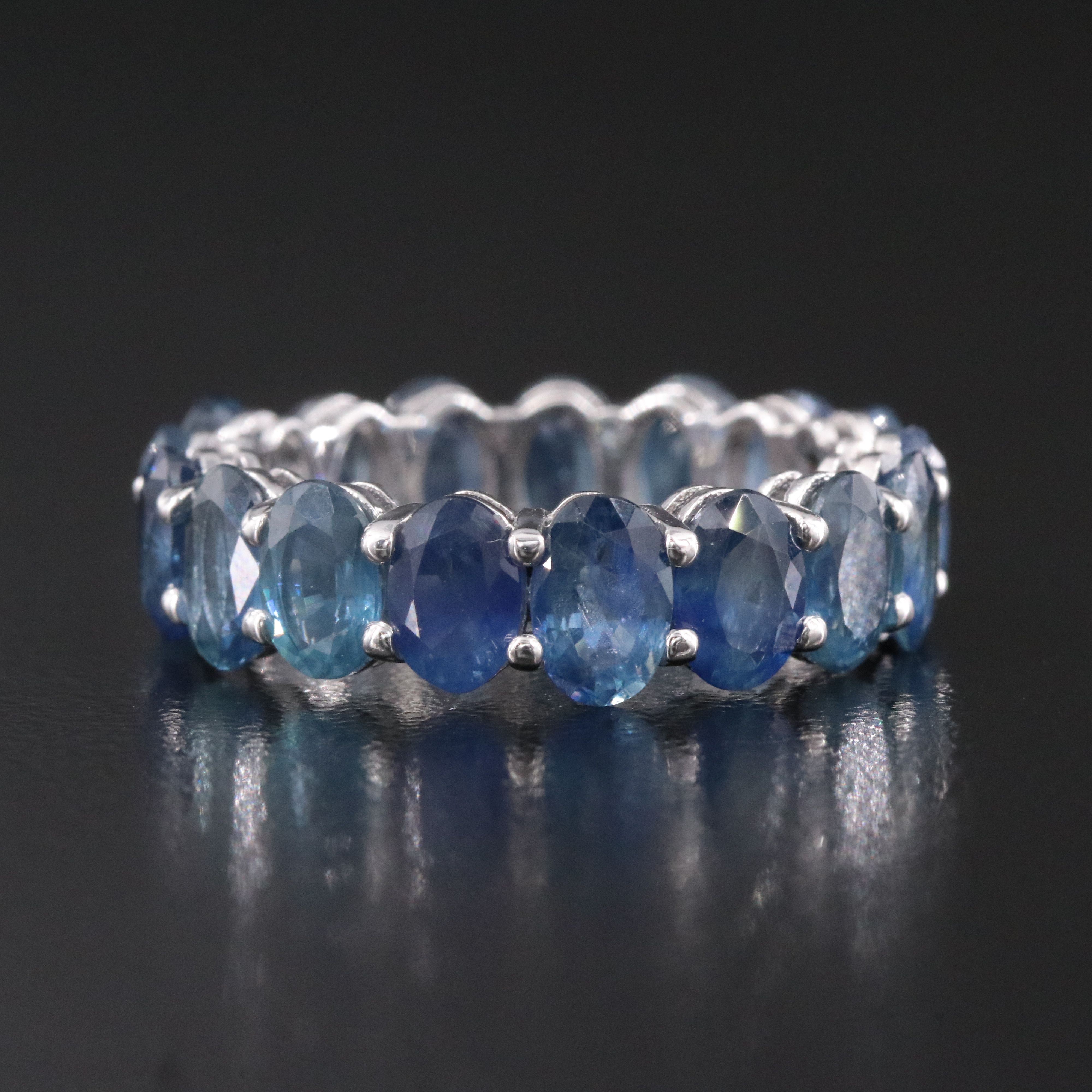 14K 8.26 CTW Sapphire Eternity Band with IGI Jewelry Report