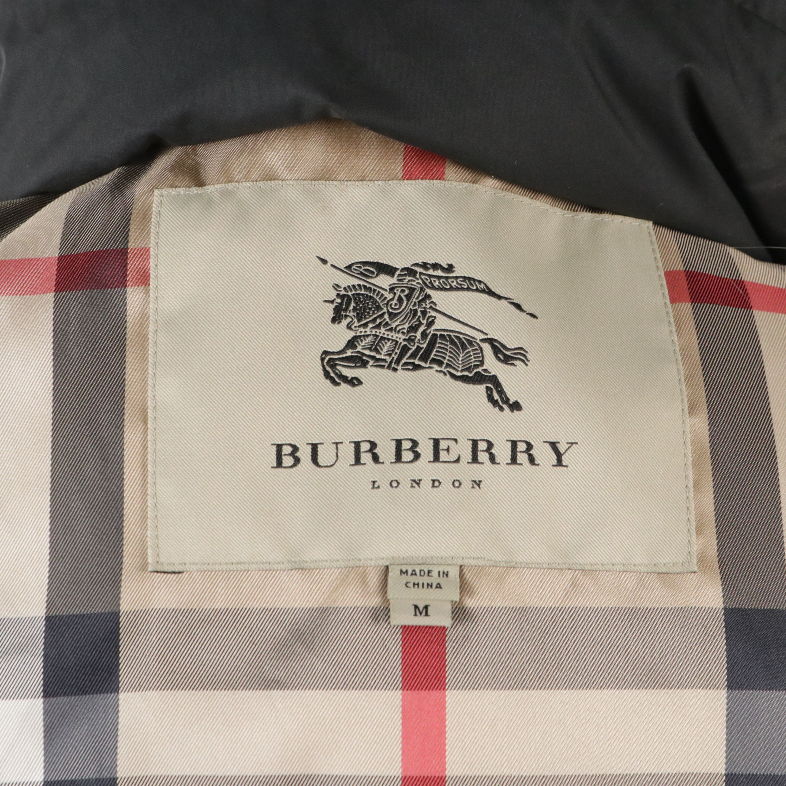 Burberry Polyester Snap and Zipper-Front Goose Down Coat with Detachable Hood