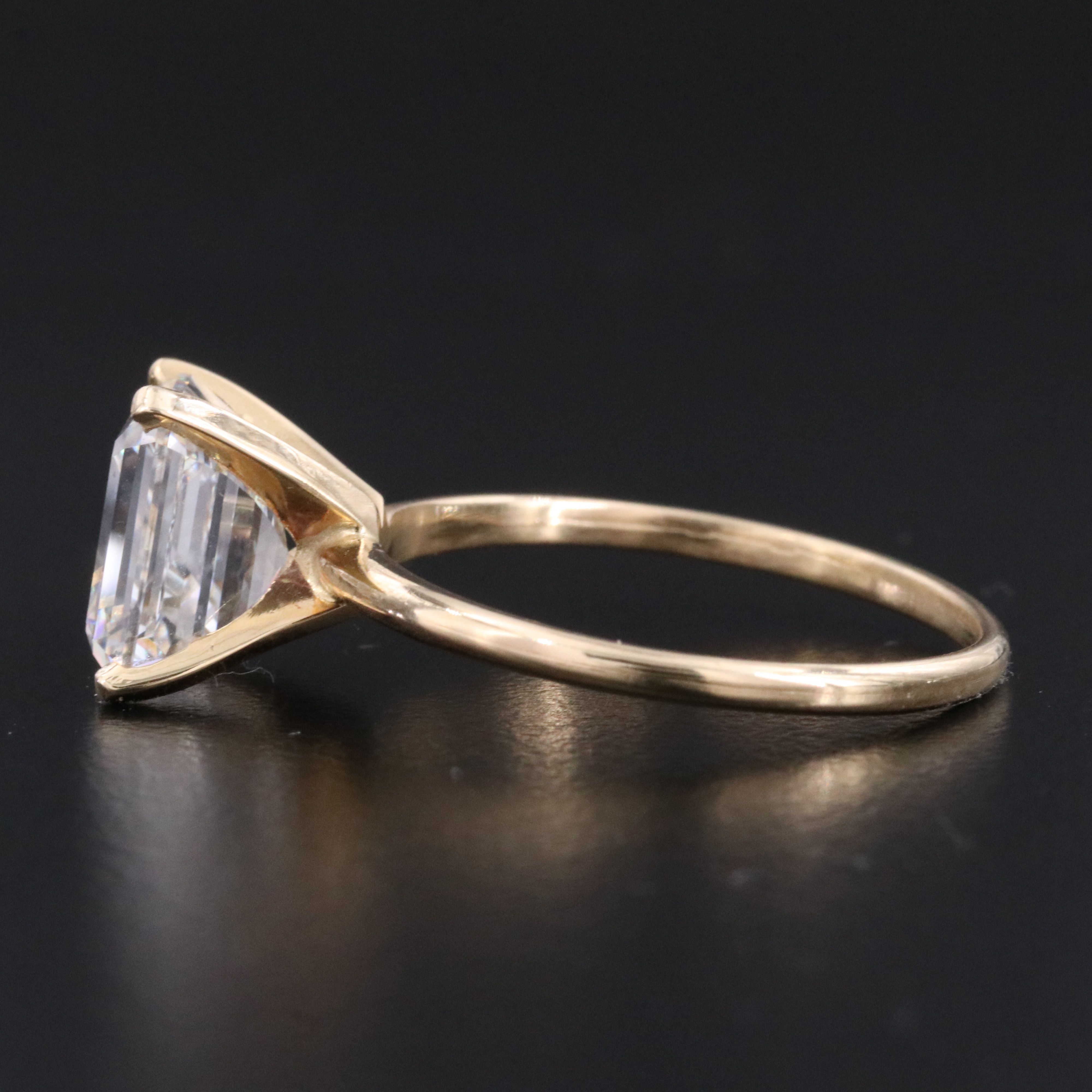 14K 4.00 CT Lab Grown Diamond Solitaire Ring with IGI Report