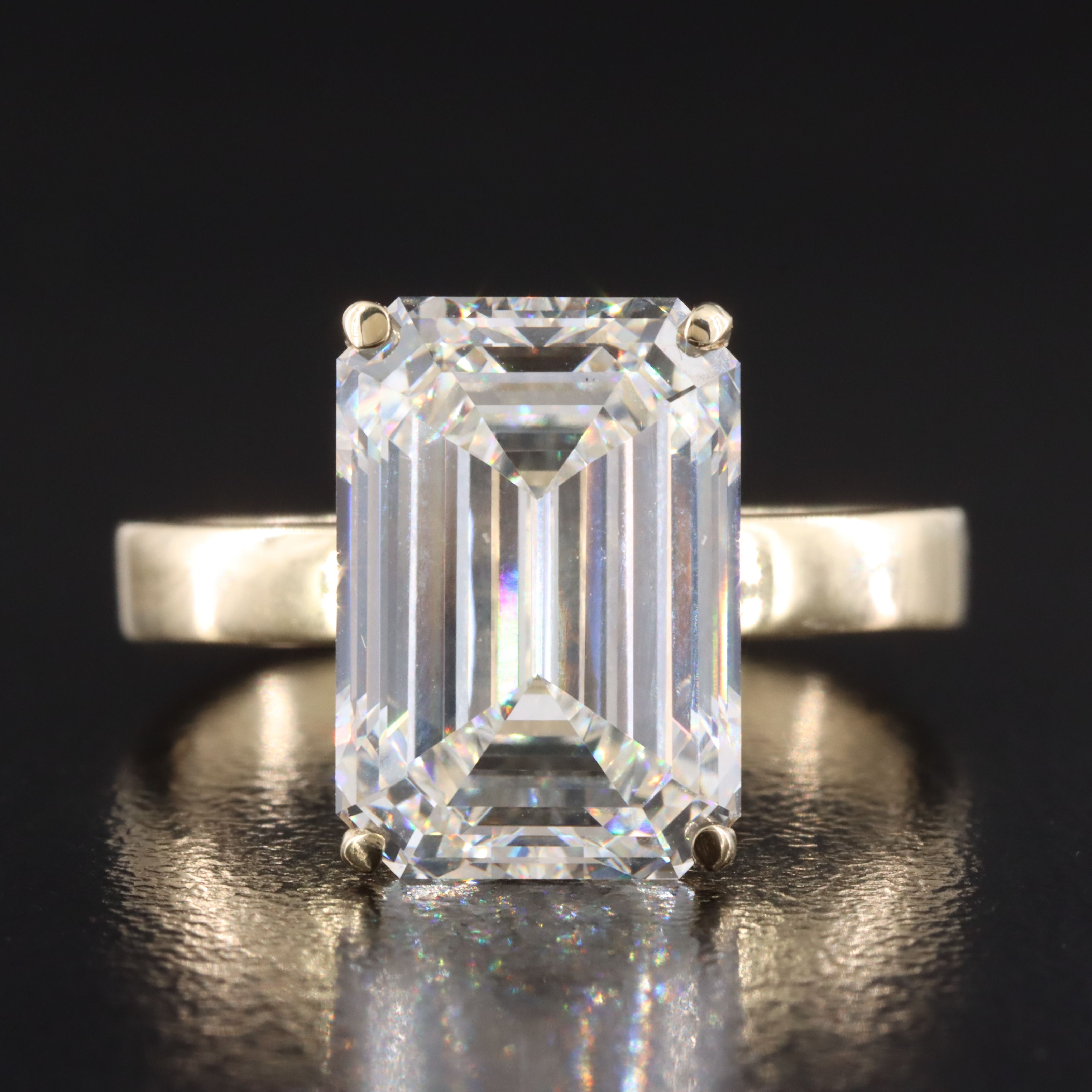 14K 7.09 CT Lab Grown Diamond Solitaire Ring with IGI Report