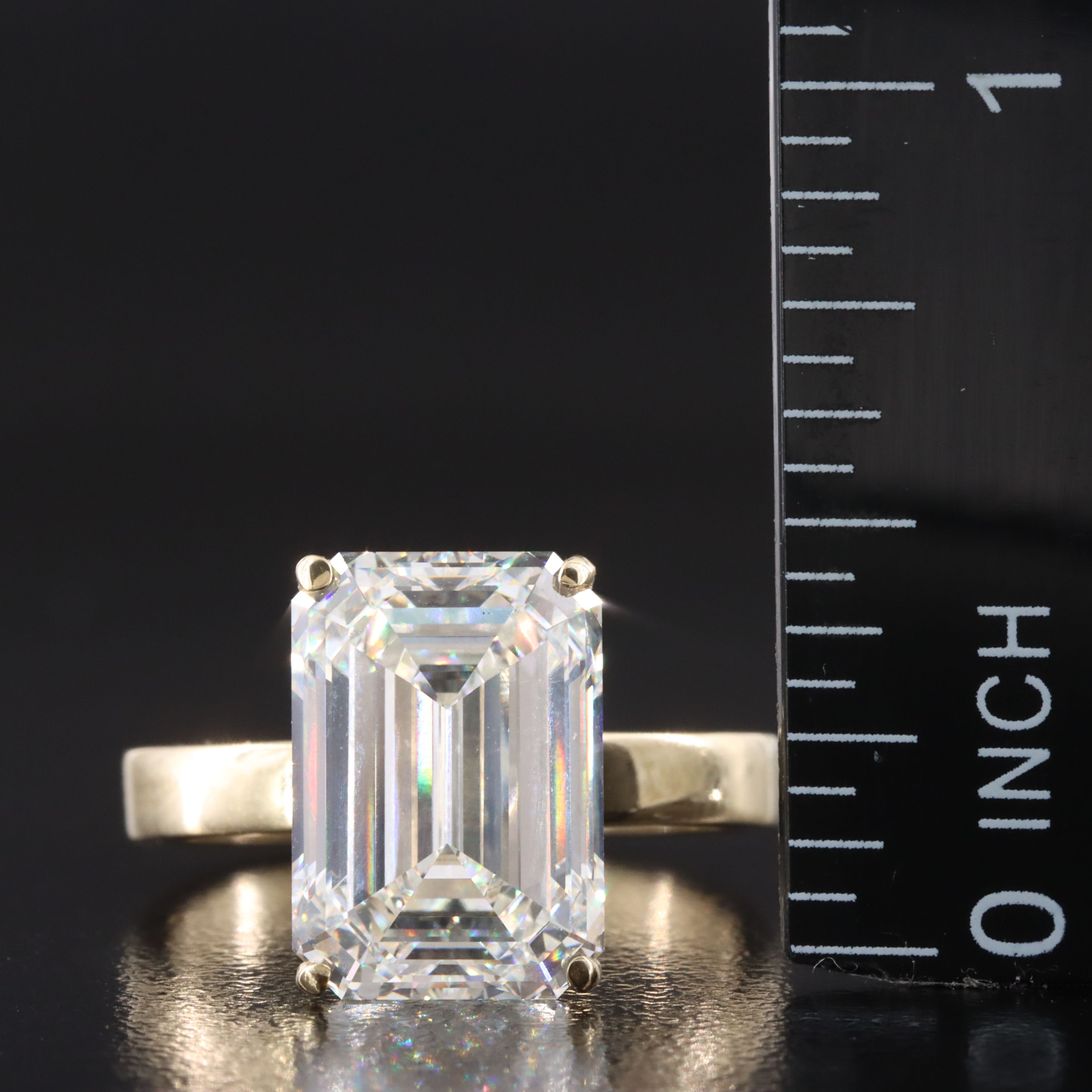 14K 7.09 CT Lab Grown Diamond Solitaire Ring with IGI Report