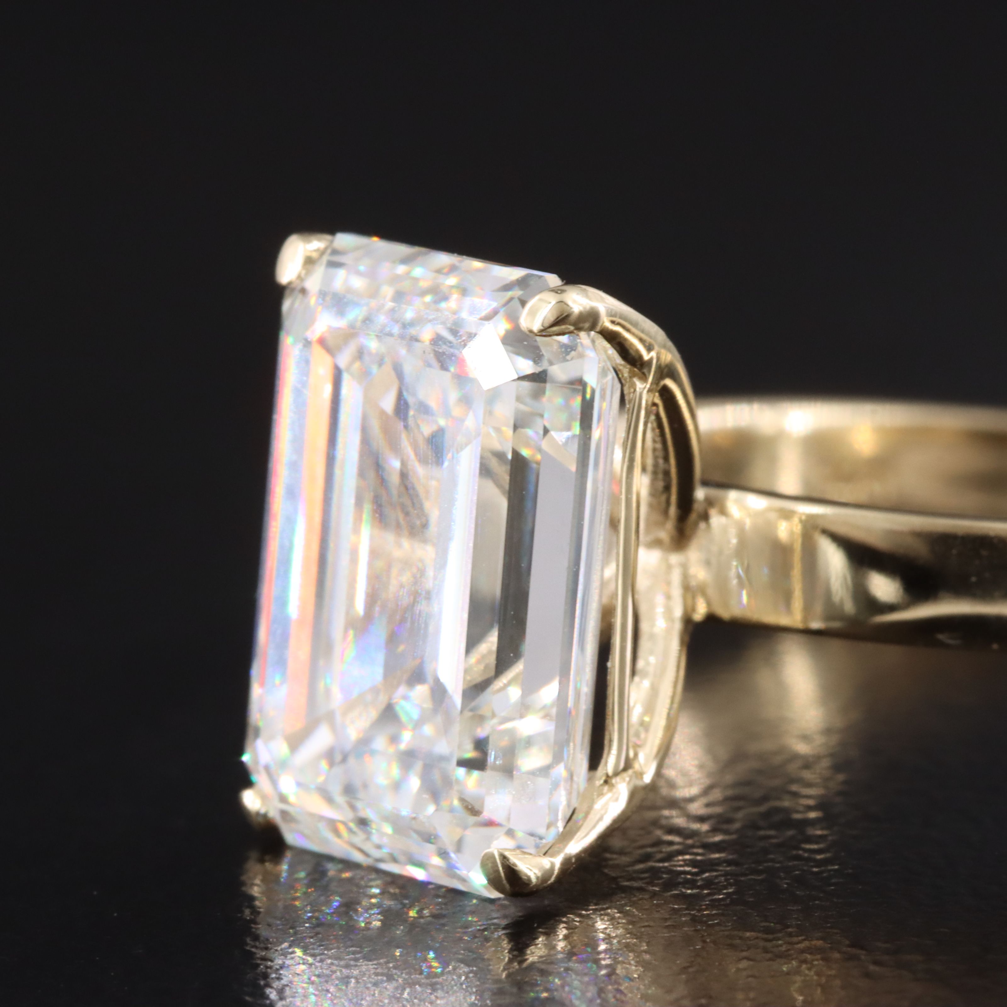 14K 7.09 CT Lab Grown Diamond Solitaire Ring with IGI Report