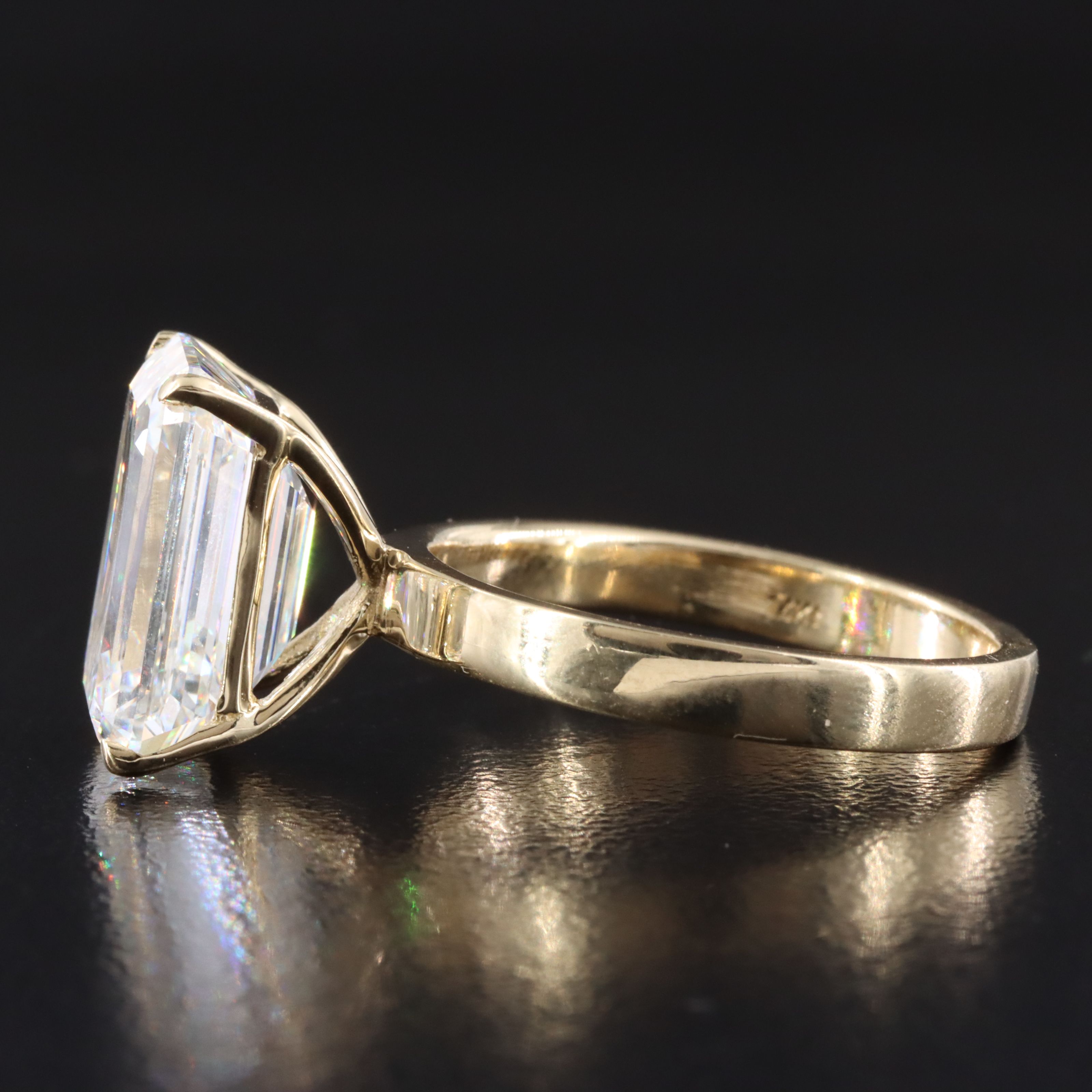 14K 7.09 CT Lab Grown Diamond Solitaire Ring with IGI Report