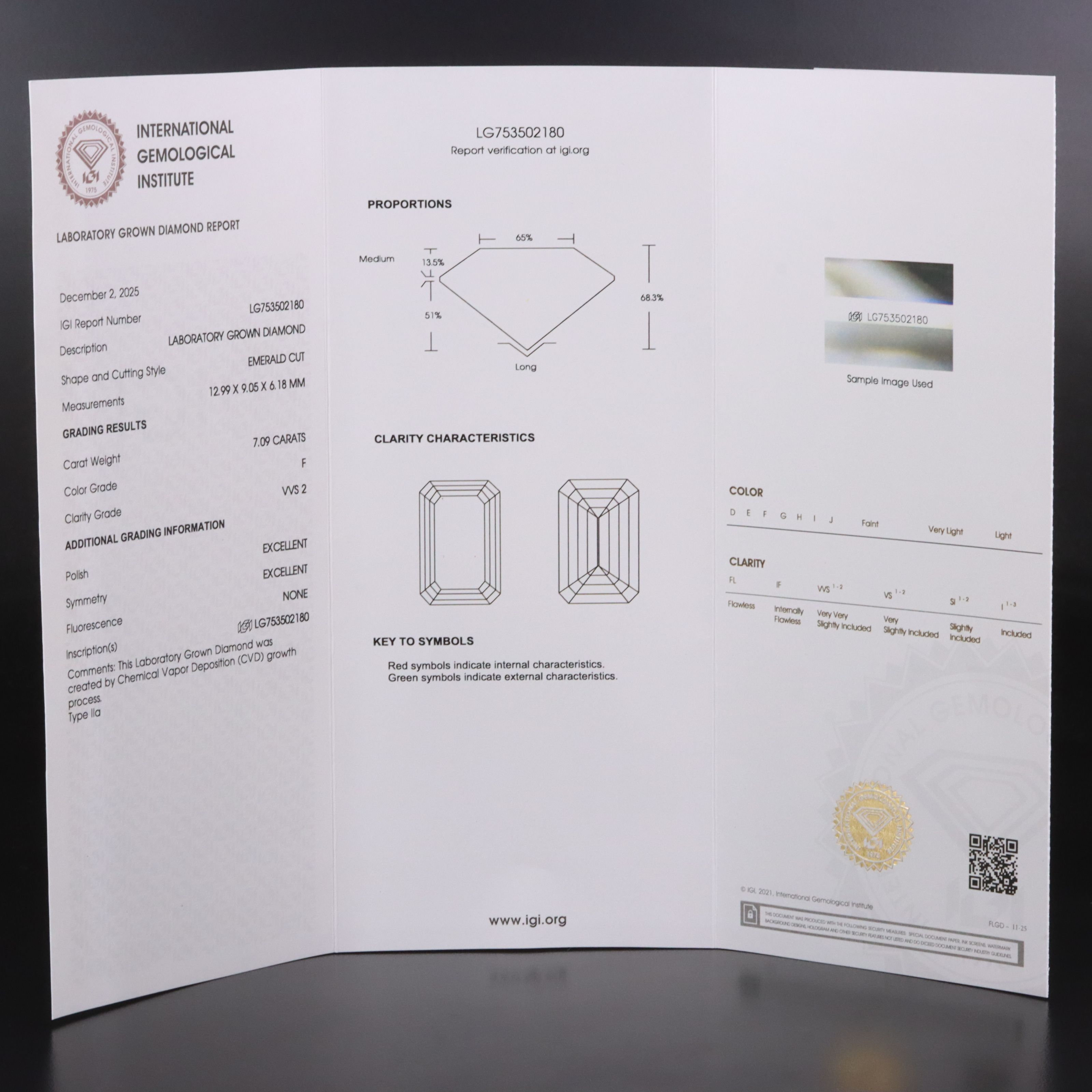 14K 7.09 CT Lab Grown Diamond Solitaire Ring with IGI Report