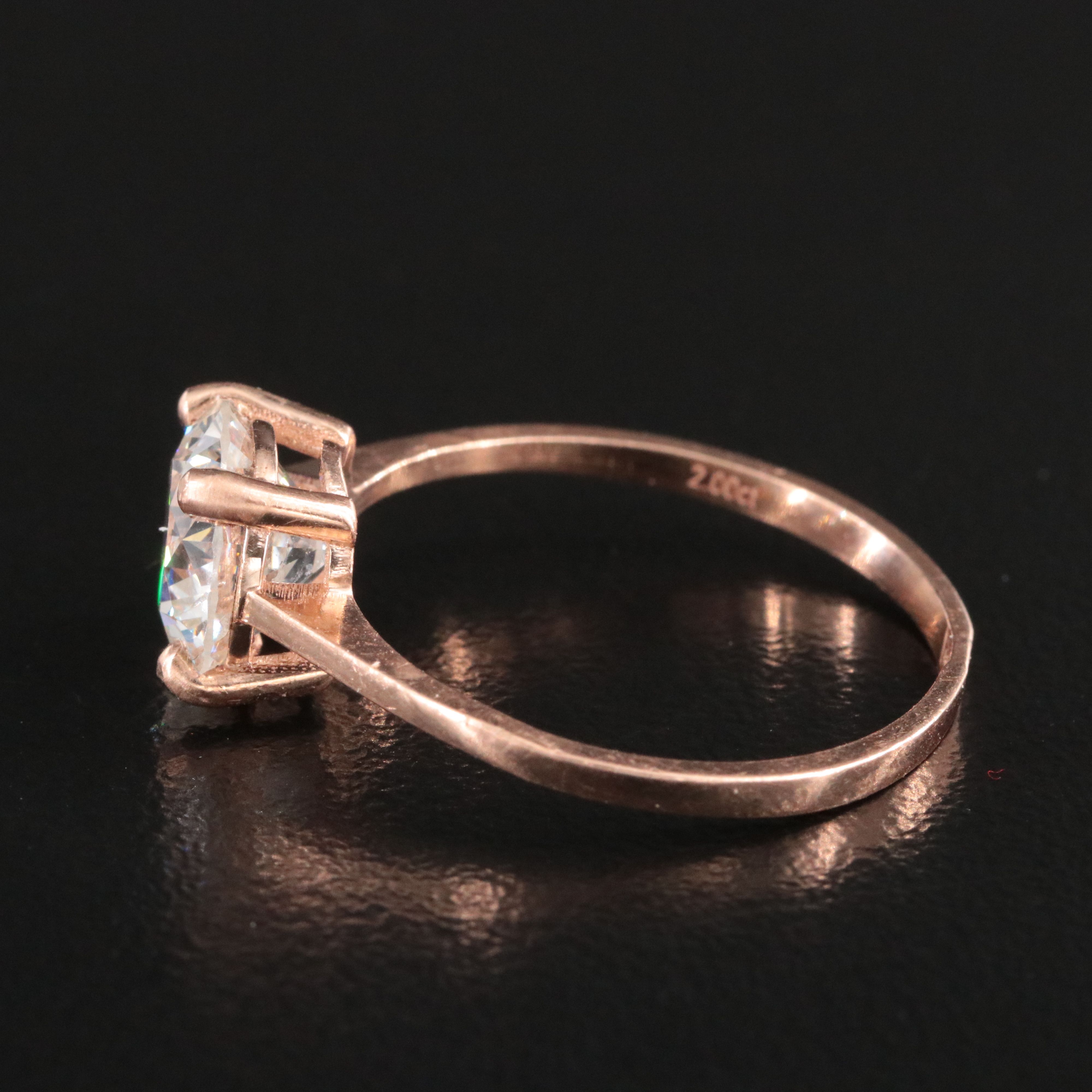 14K Rose Gold 1.94 CT Lab Grown Diamond Solitaire Ring