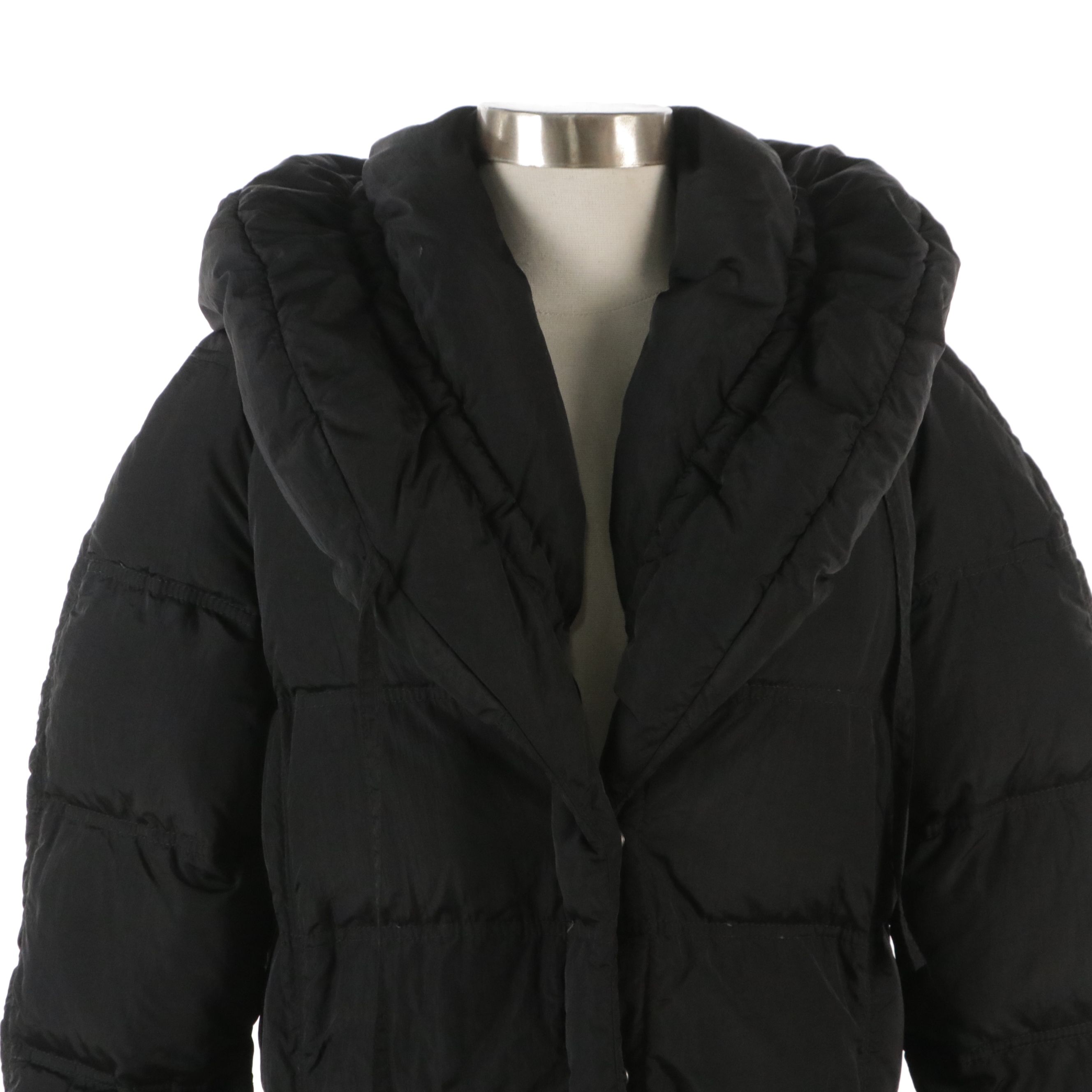 Moncler Black Down Hooded Snap-Front Puffer Coat