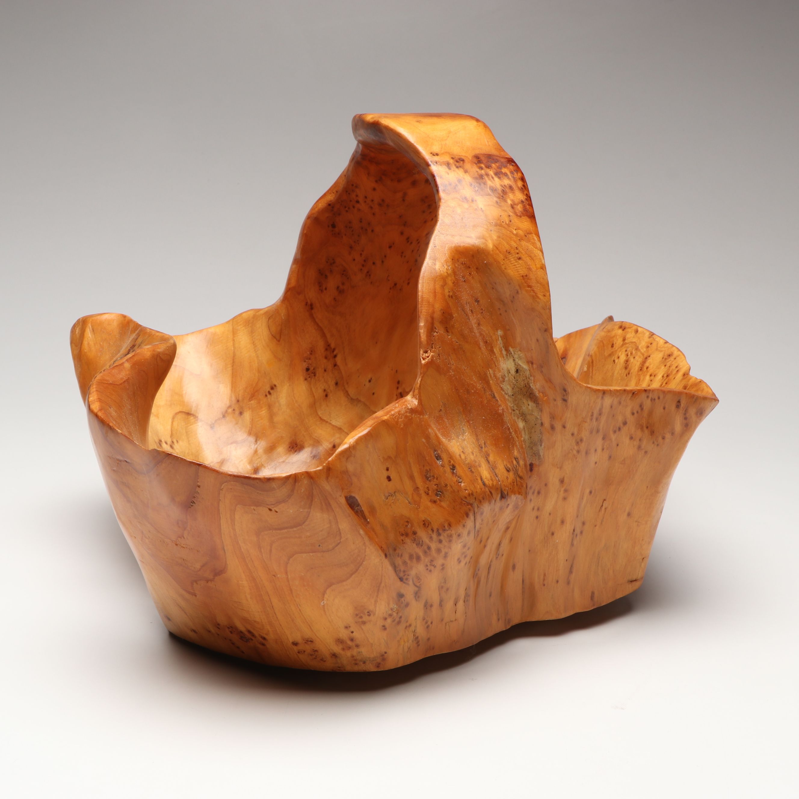 Burled Wood Knot Basket with Bowl