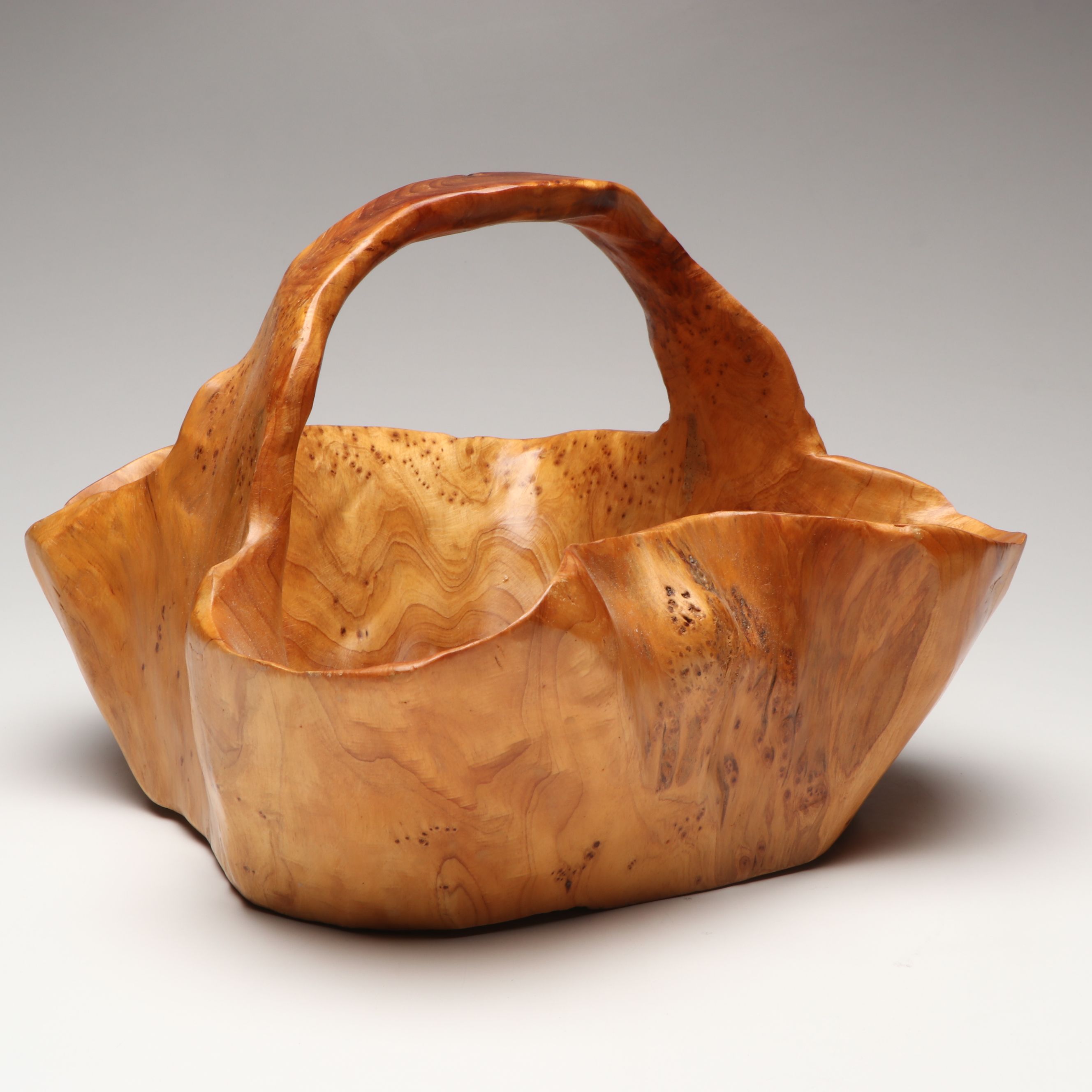 Burled Wood Knot Basket with Bowl