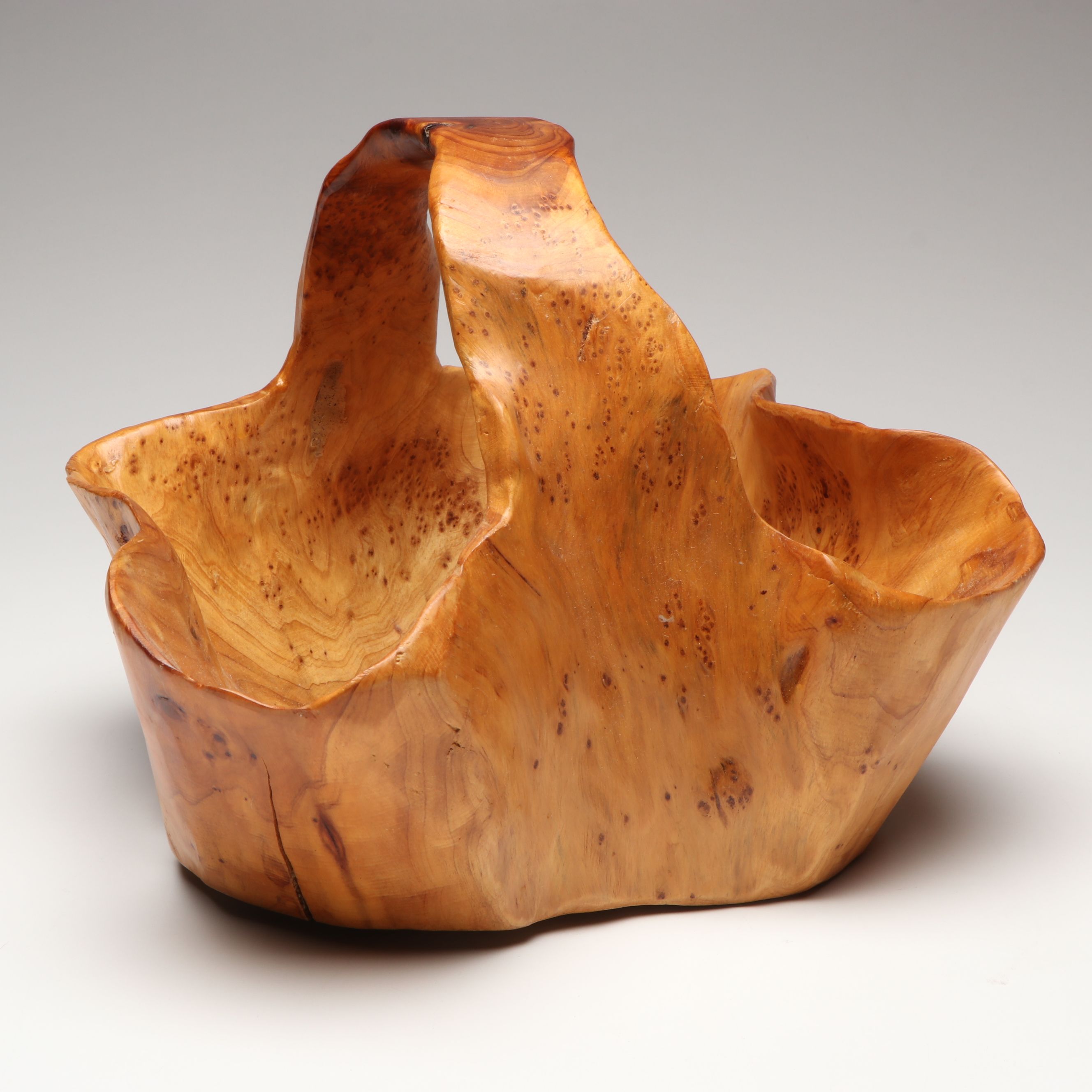 Burled Wood Knot Basket with Bowl