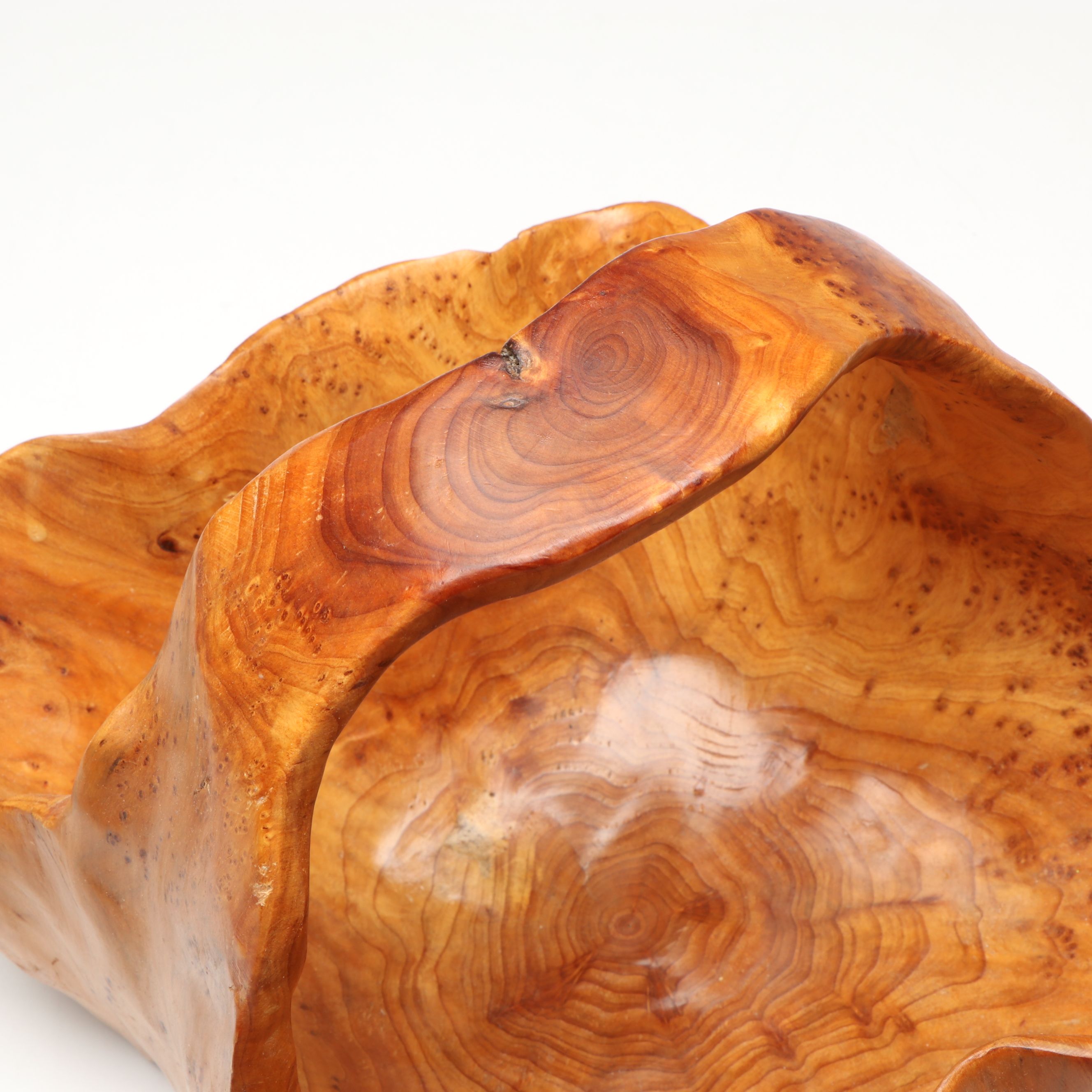 Burled Wood Knot Basket with Bowl