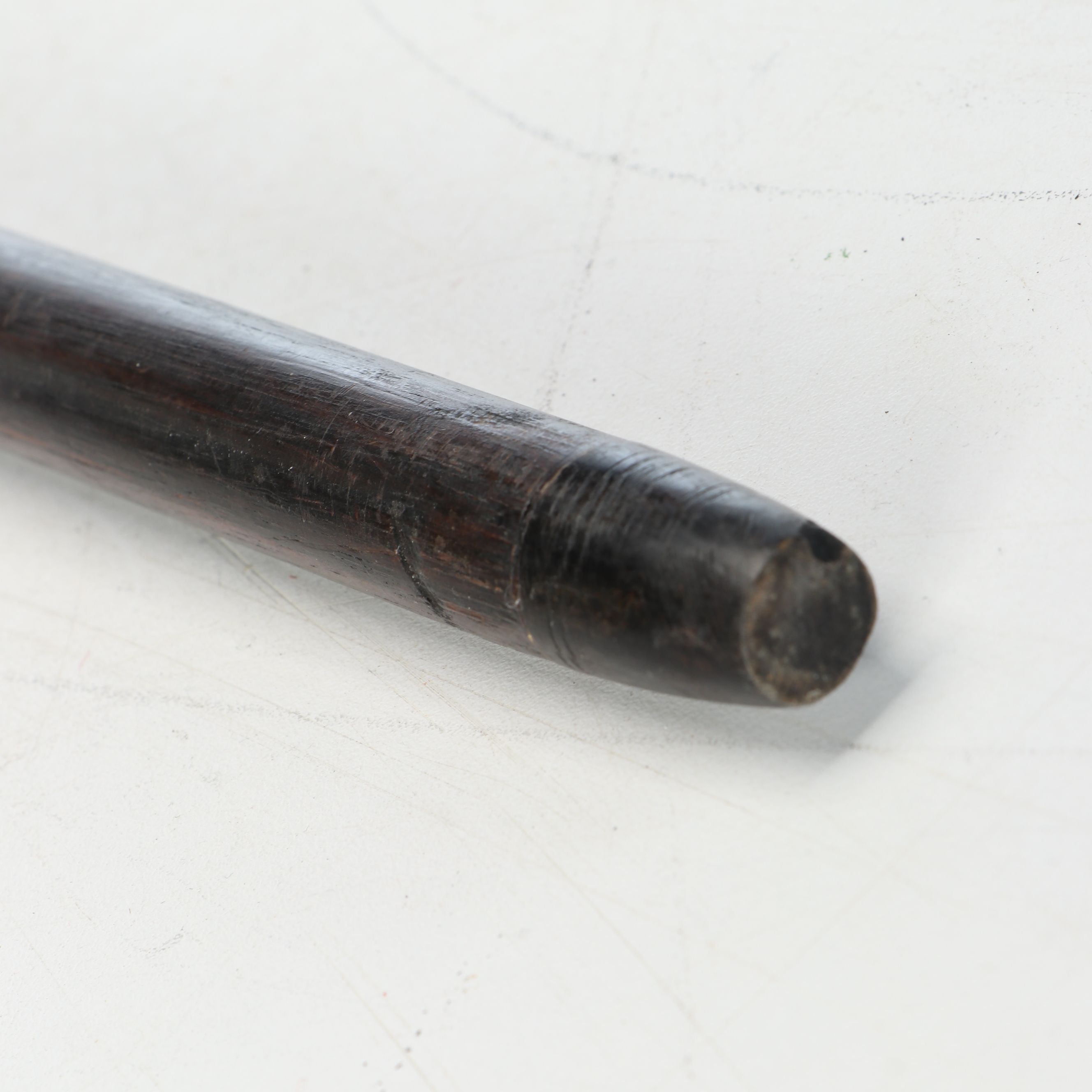 Wooden and Embossed Metal Flask Cane
