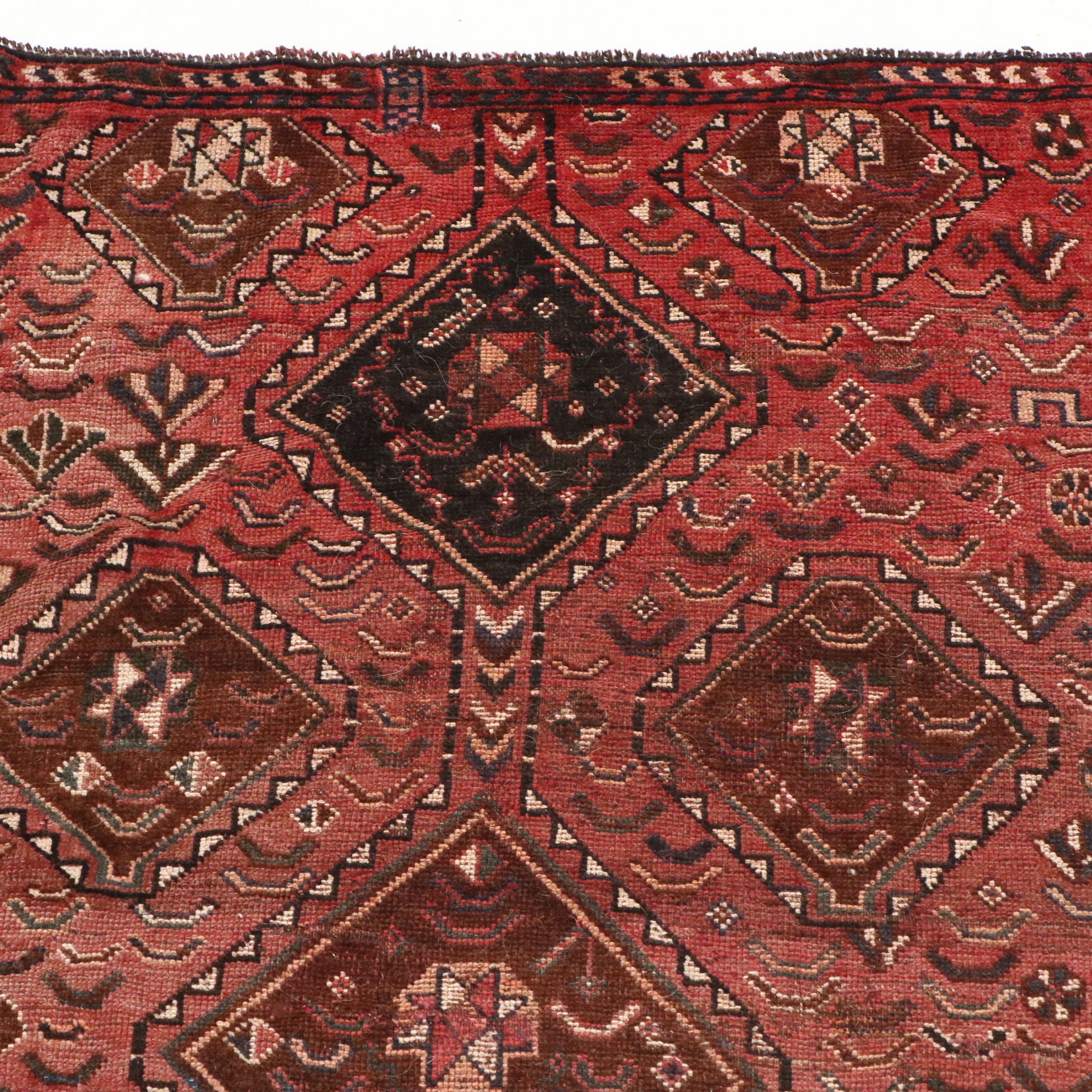 4'3 x 8'7 Hand-Knotted Persian Kurdish Area Rug