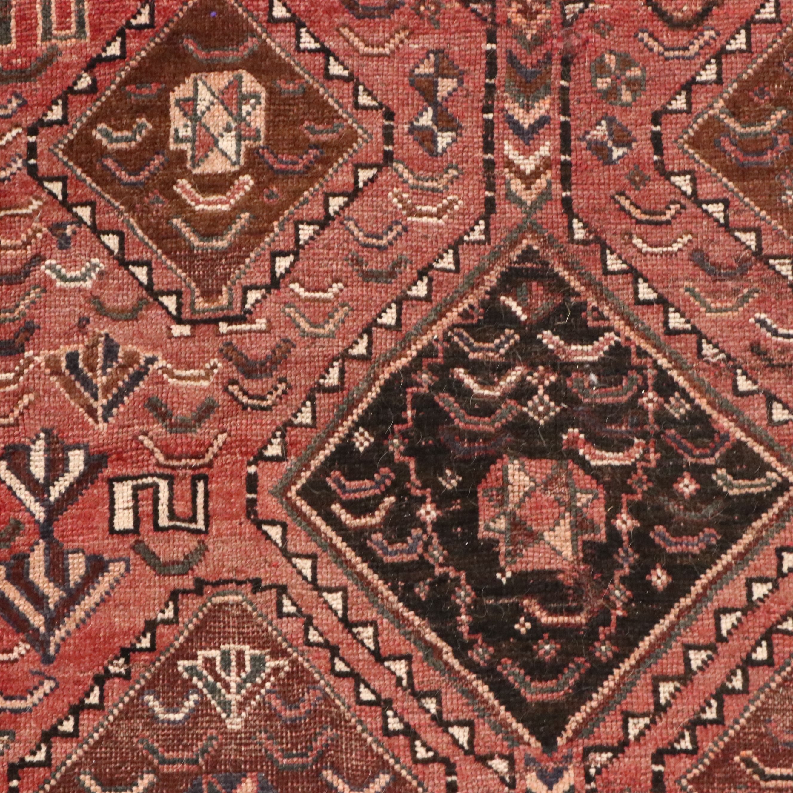 4'3 x 8'7 Hand-Knotted Persian Kurdish Area Rug