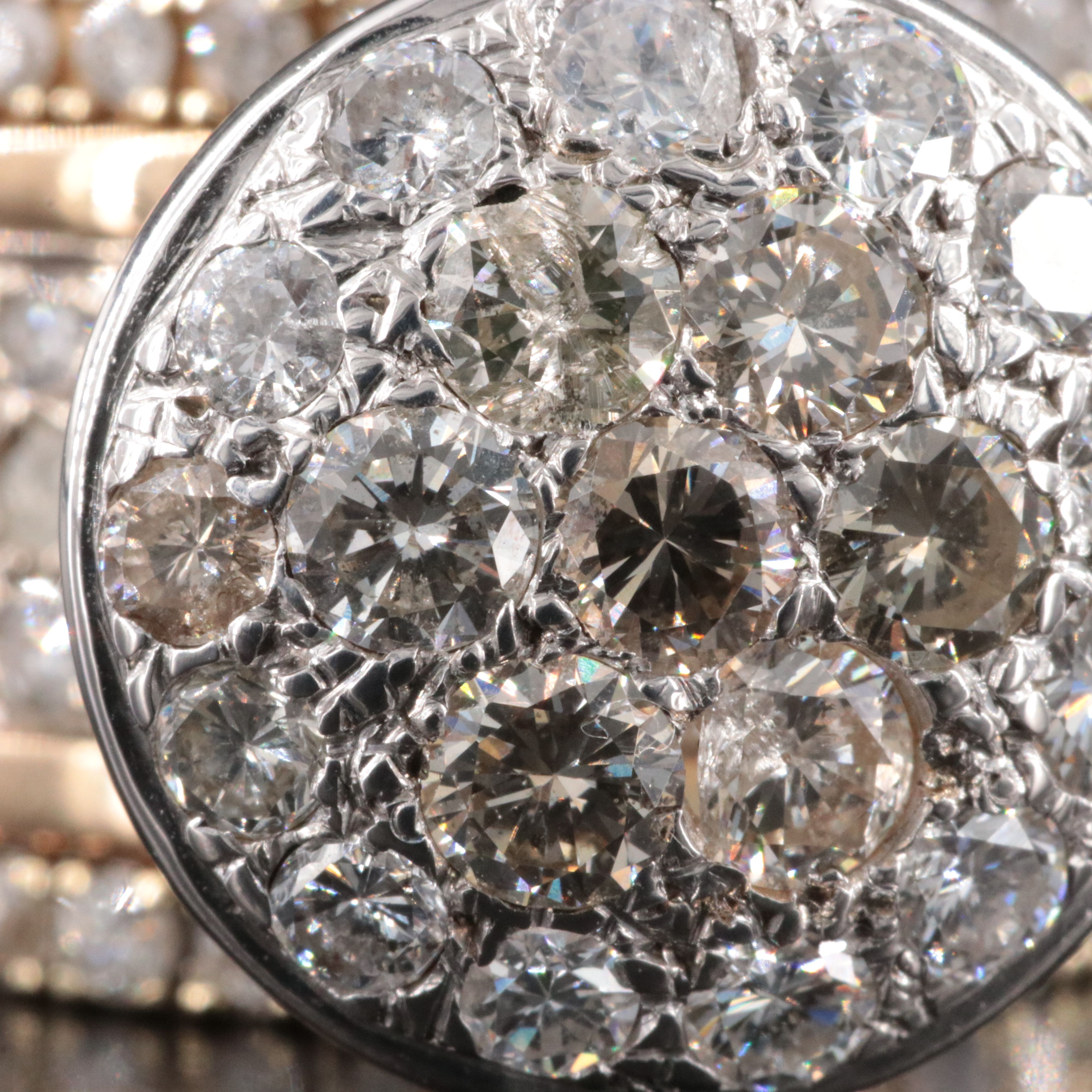 14K 3.46 CTW Diamond Cluster Top Ring