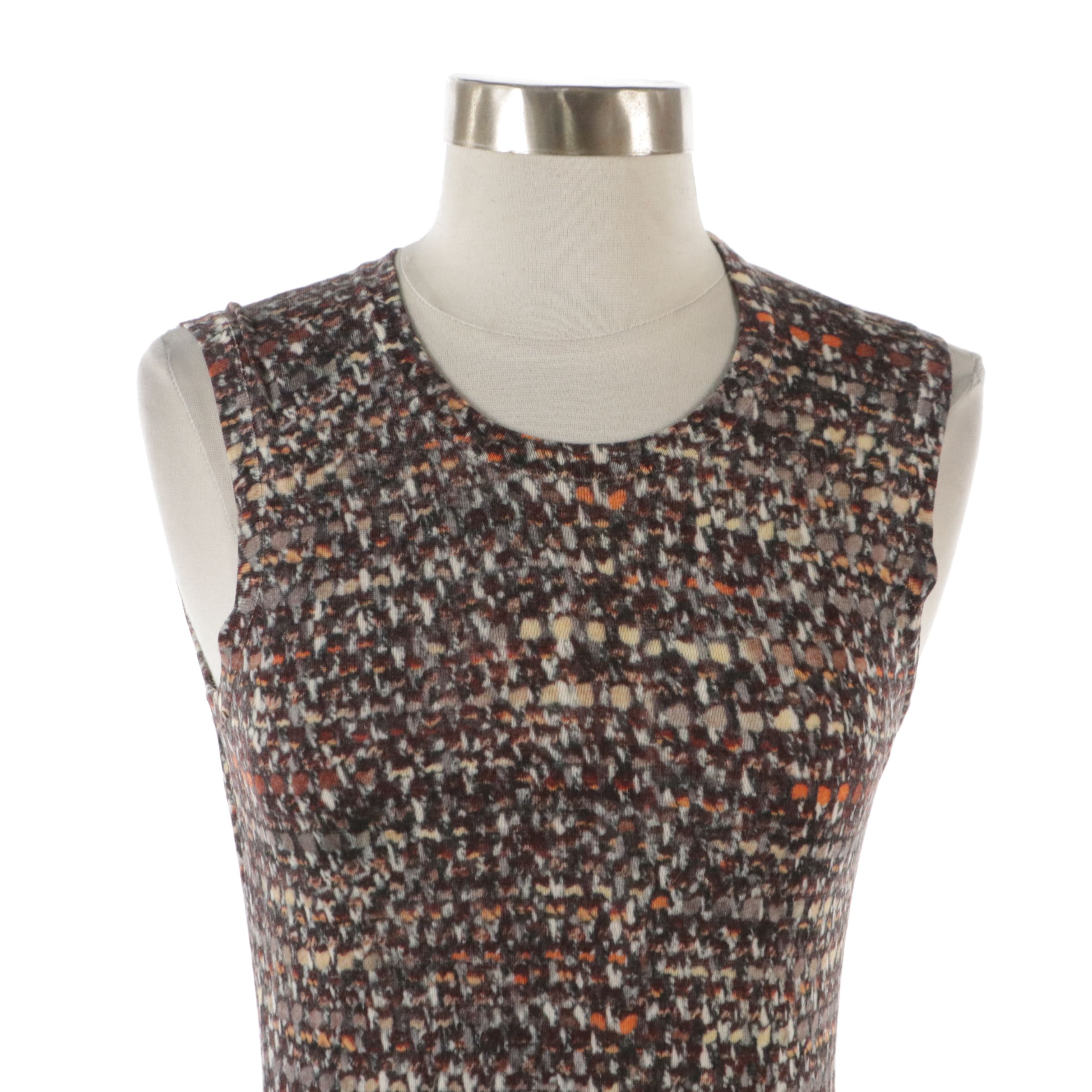 Dolce & Gabbana Printed Wool Two-Piece Sleeveless Top and Cardigan Set