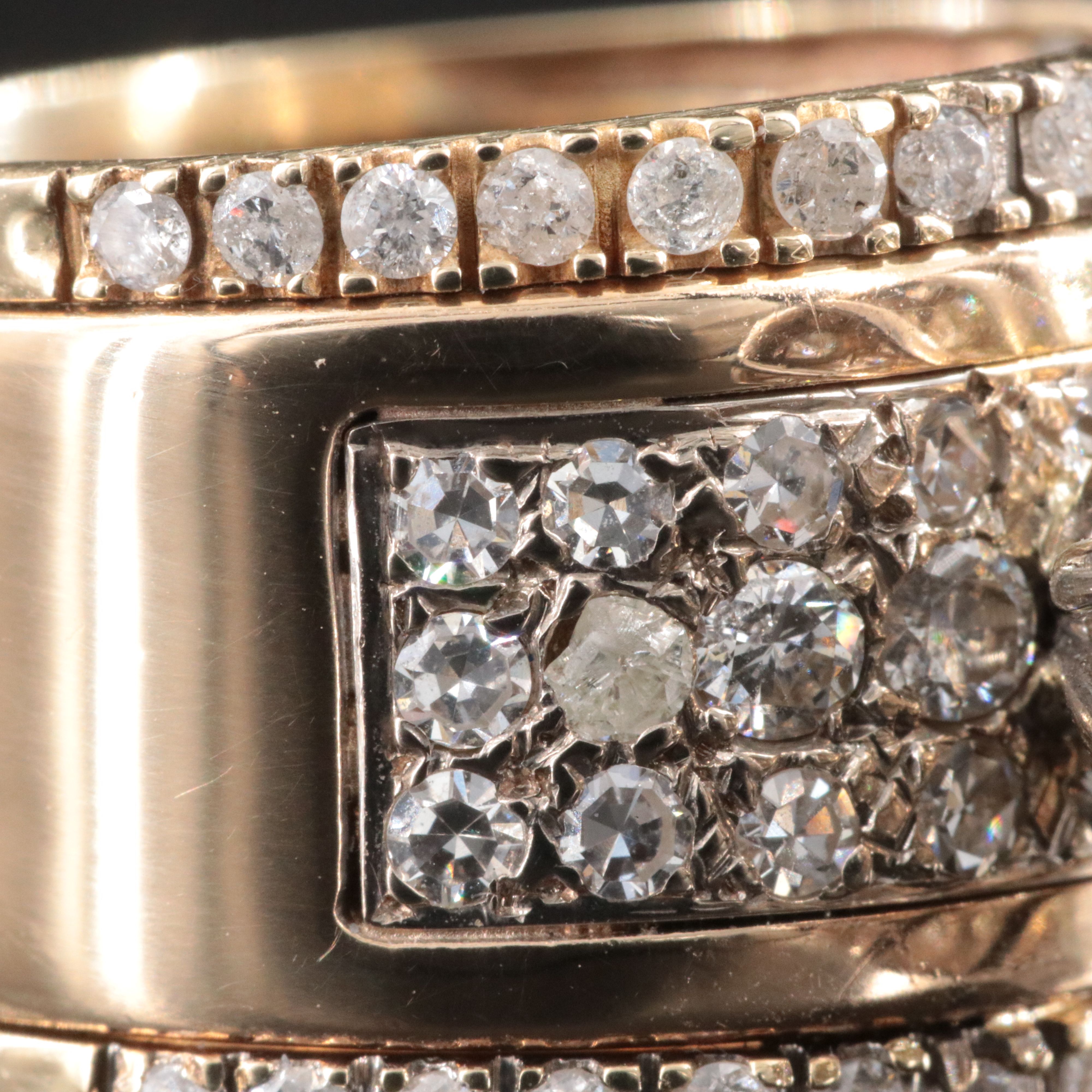 14K 3.46 CTW Diamond Cluster Top Ring