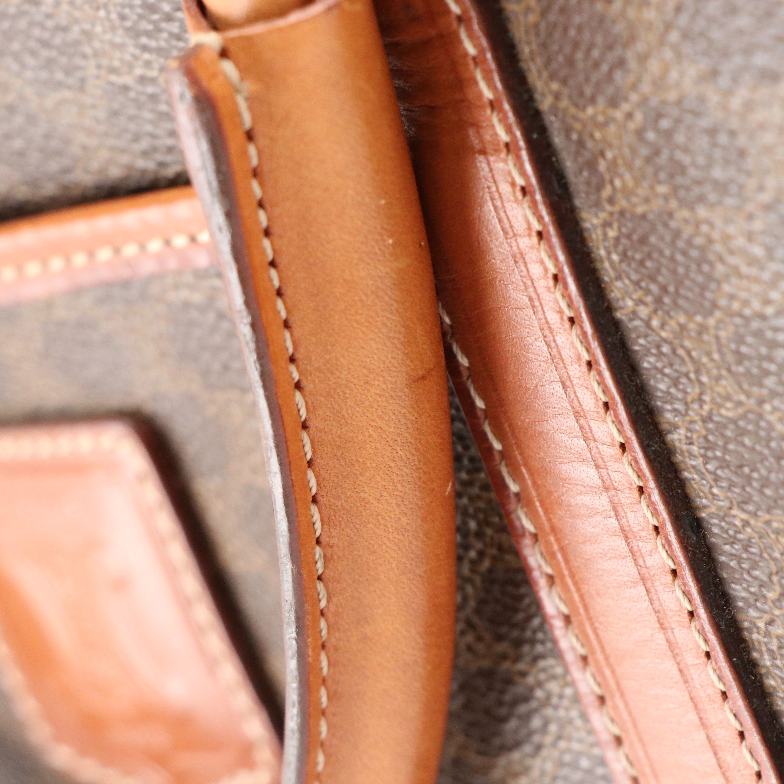 Celine Boston Bag in Macadam Canvas with Leather Trim