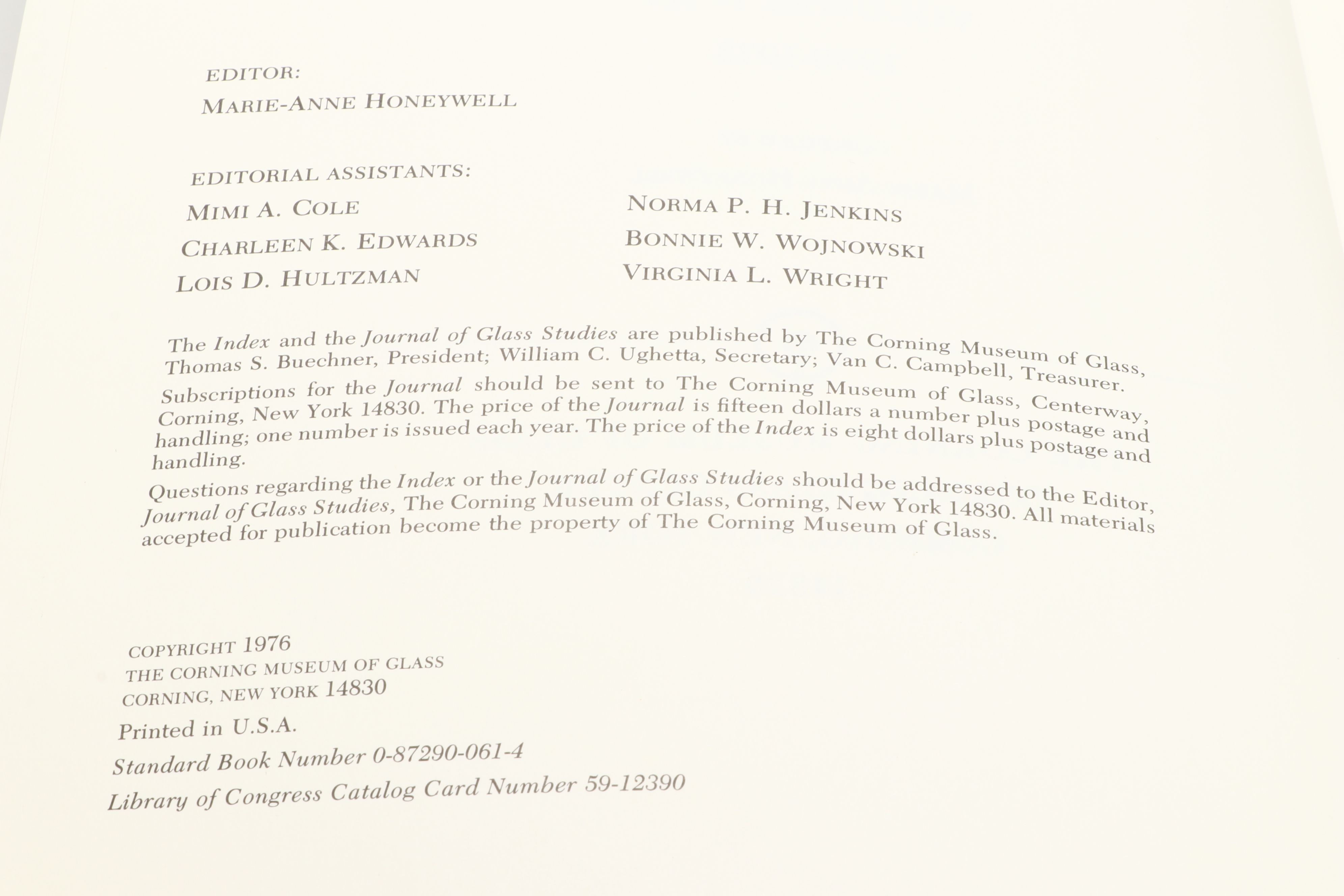 Journal of Glass Studies Publications Collection