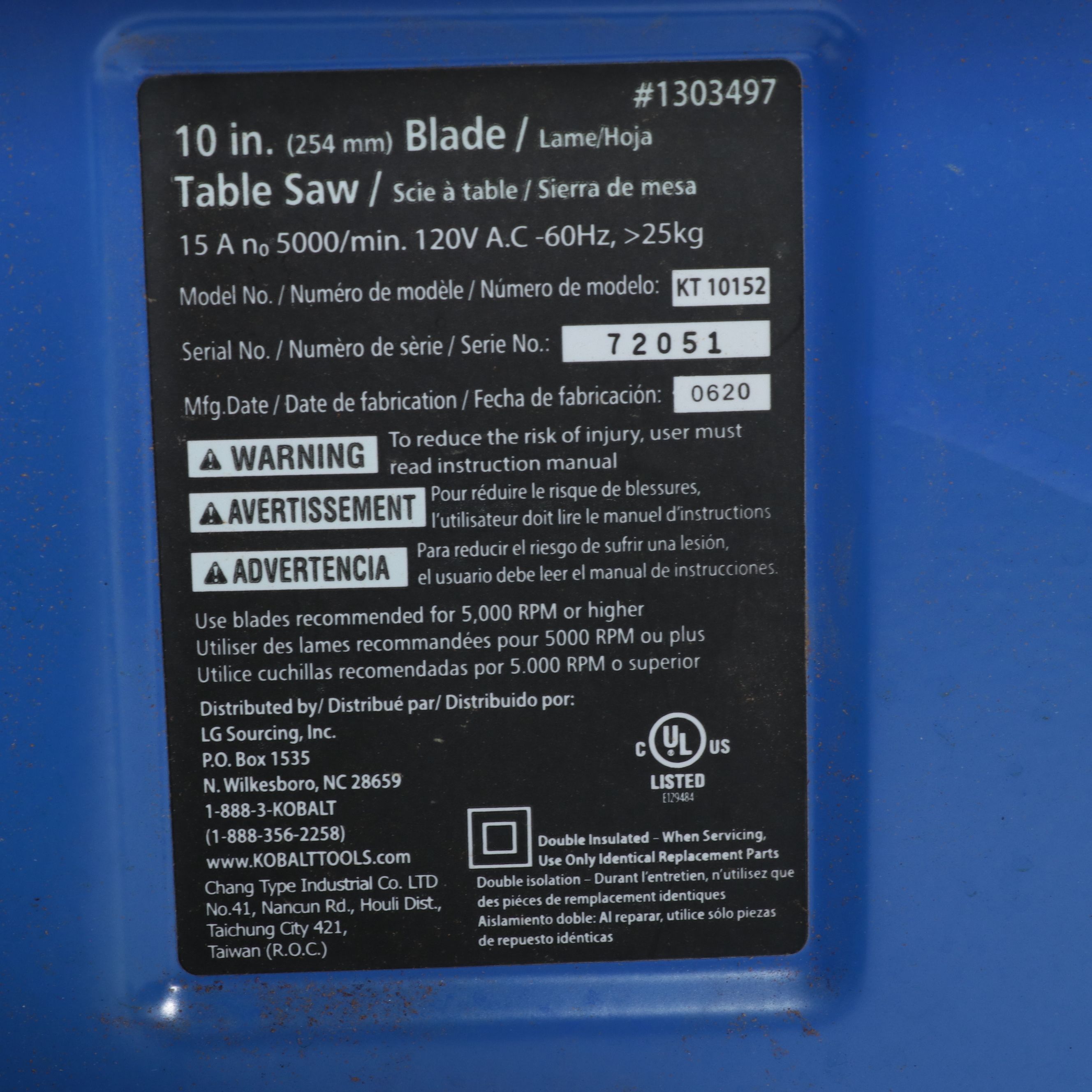 Kobalt Jobsite Portable Table Saw