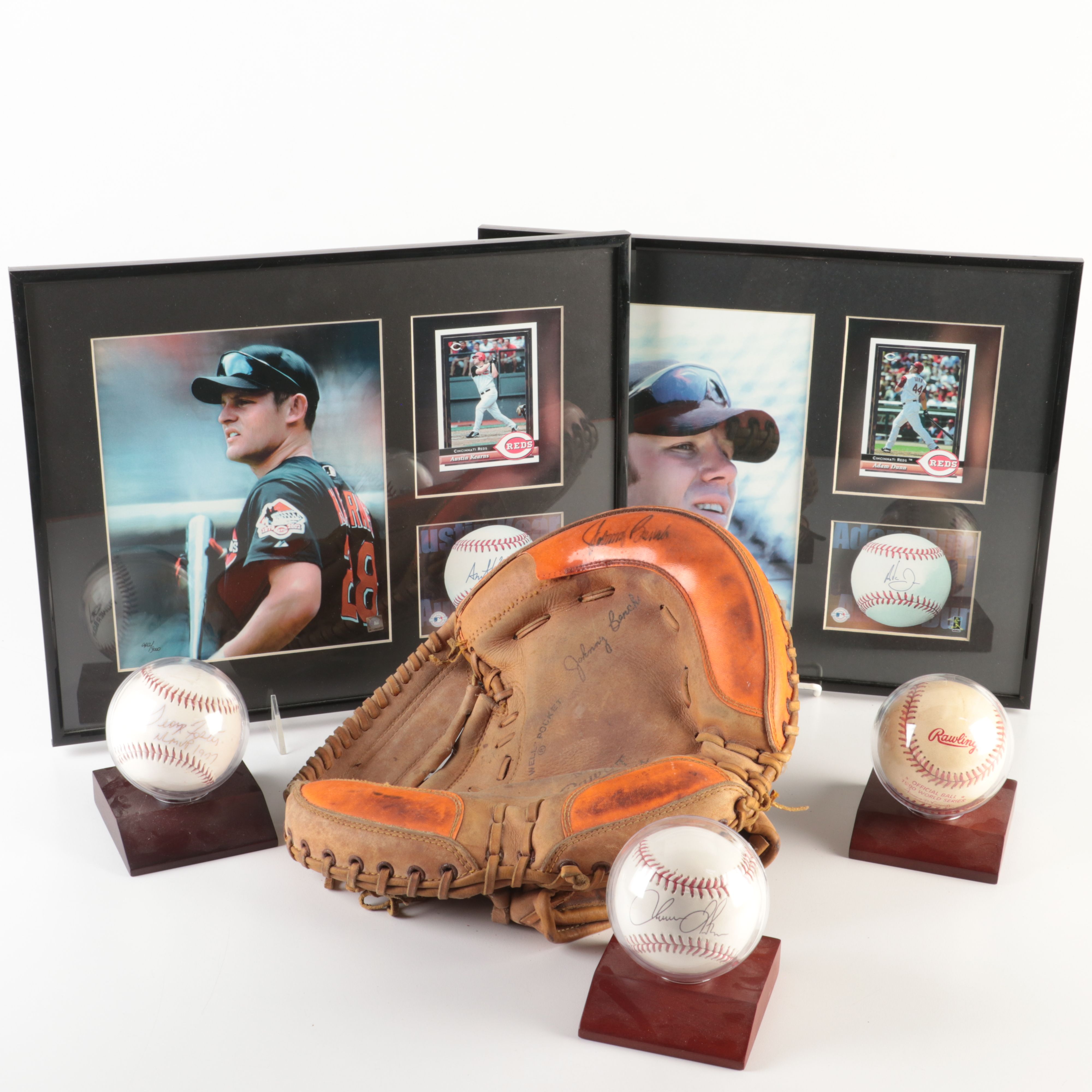 Three Cincinnati Reds Signatures, Including Johnny Bench Signed Glove, and More