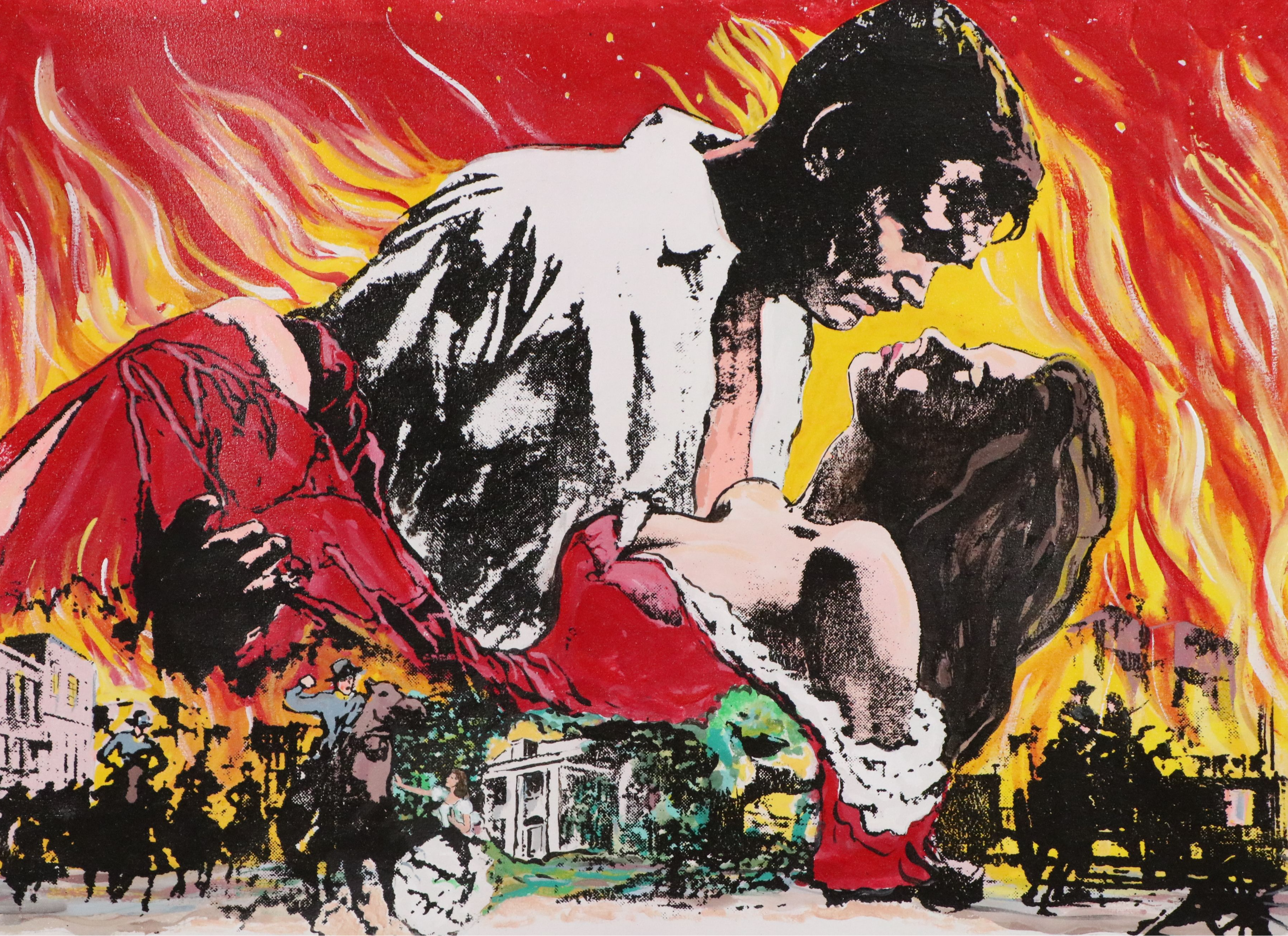 After Howard Terpning Mixed Media Painting "Gone with the Wind," 20th to 21st C.