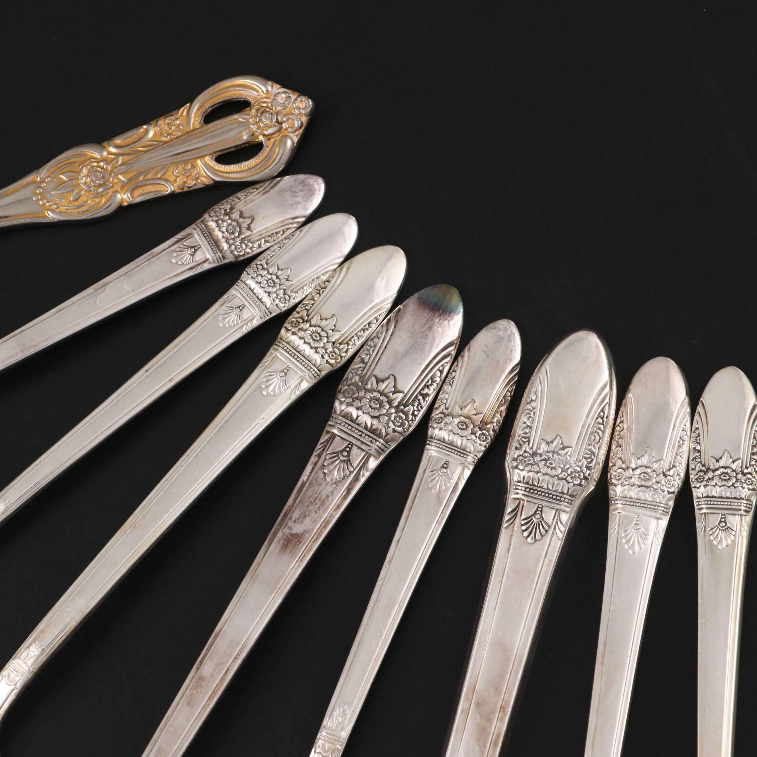 1847 Rogers Bros. "First Love" Silver Plate Flatware with Other Ladle