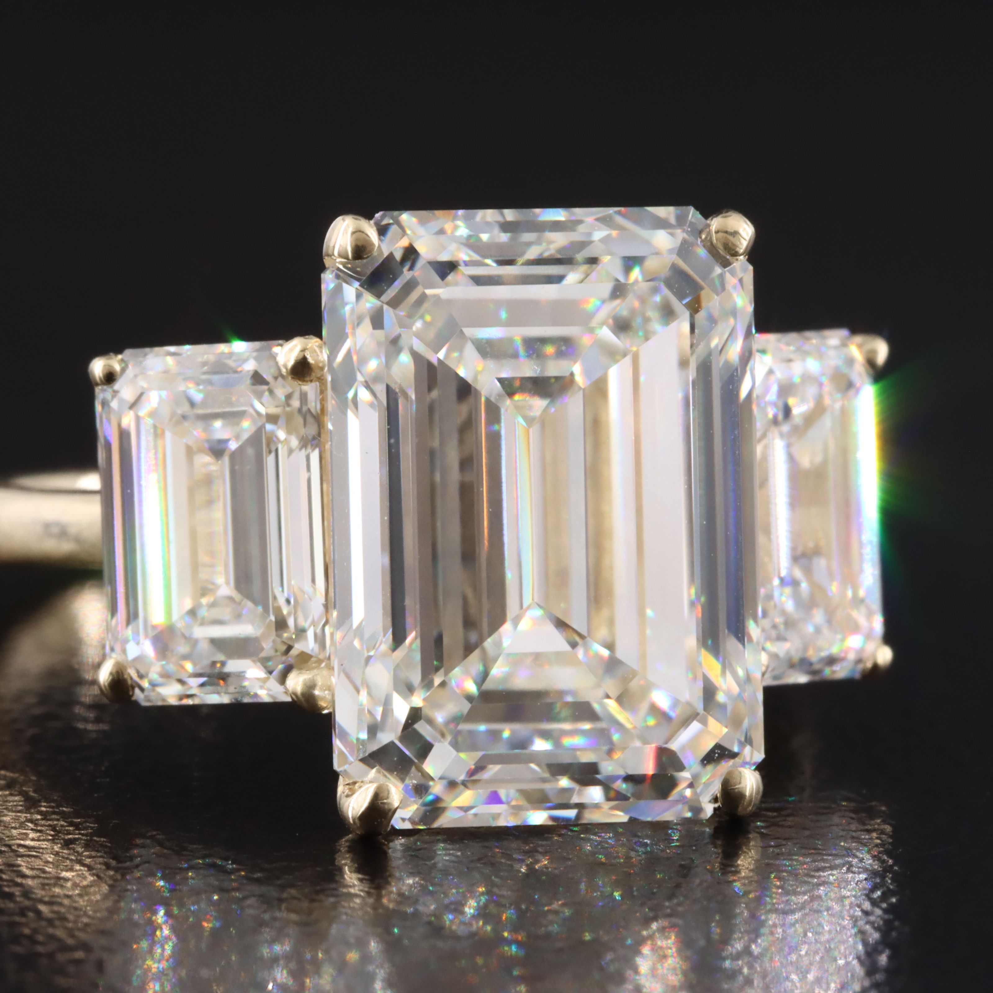 14K 10.63 CTW Lab Grown Diamond Three Stone Ring with IGI Reports