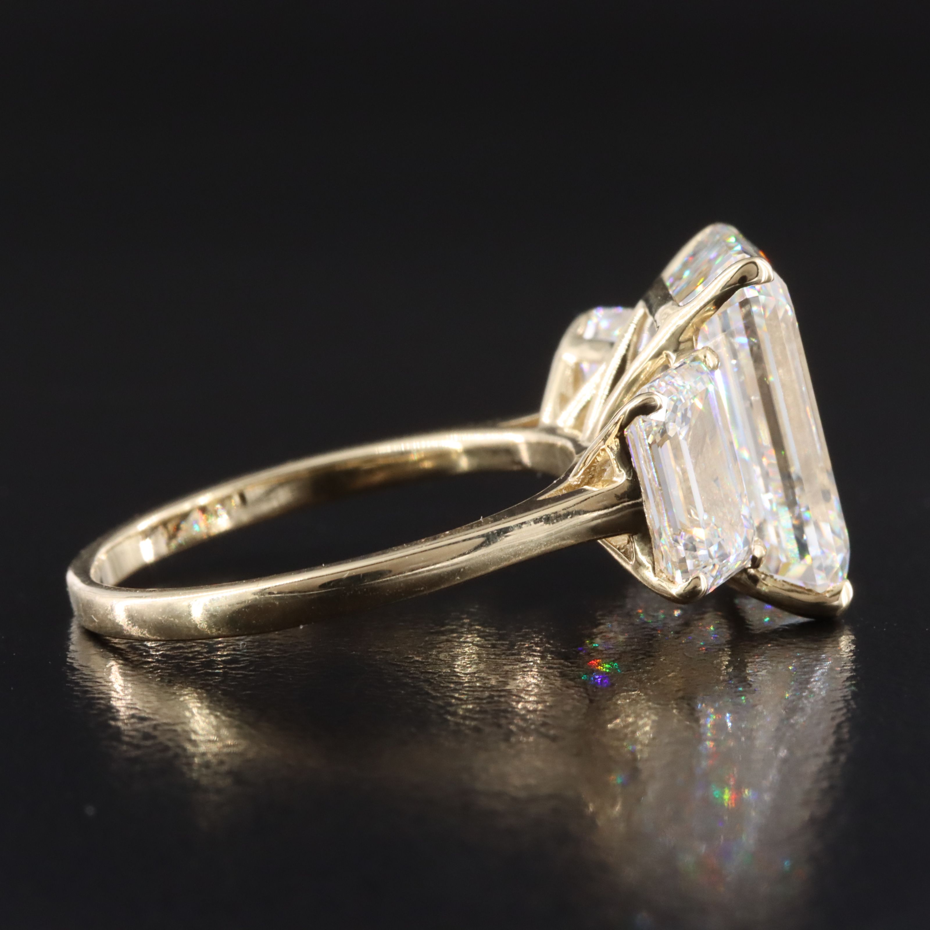 14K 10.63 CTW Lab Grown Diamond Three Stone Ring with IGI Reports