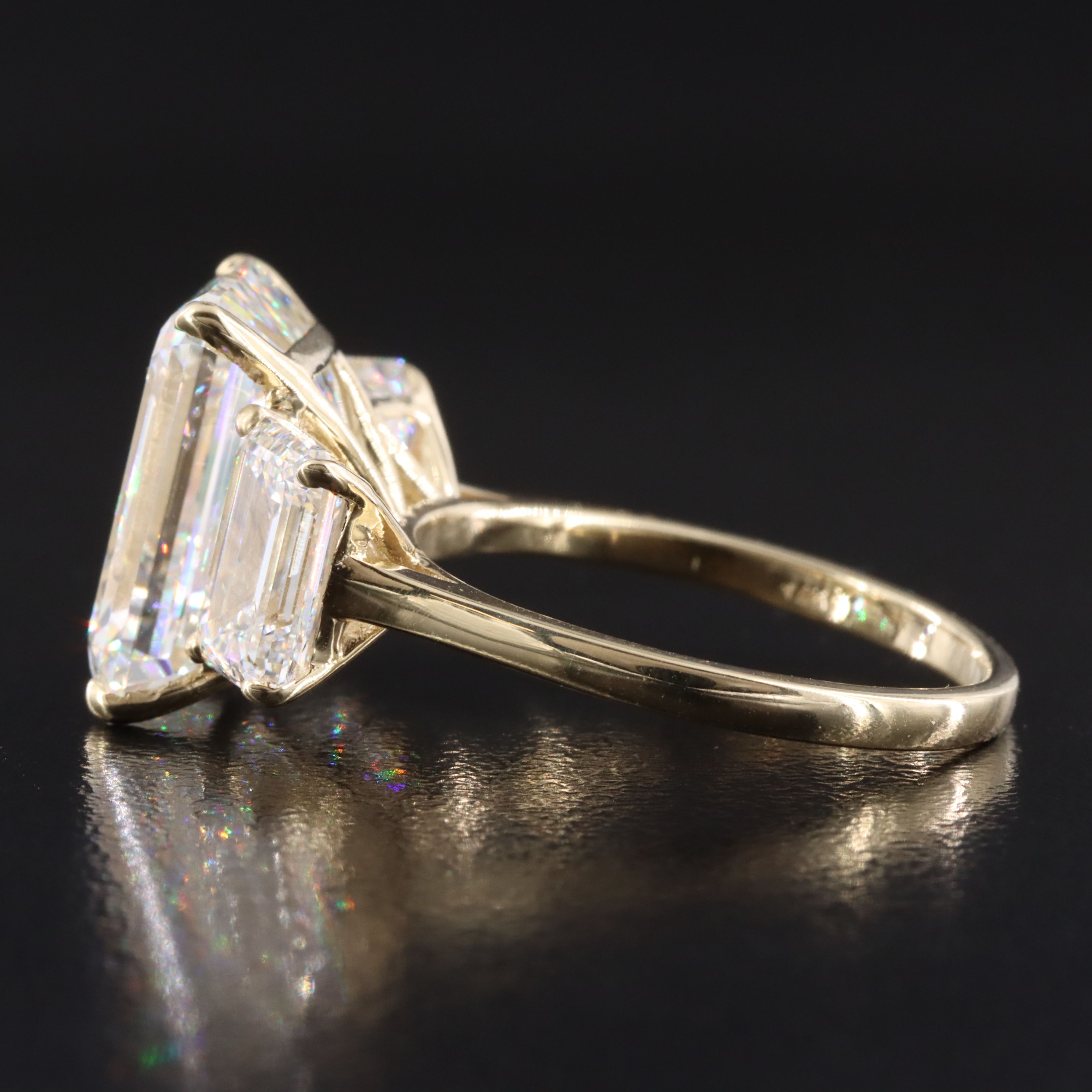 14K 10.63 CTW Lab Grown Diamond Three Stone Ring with IGI Reports